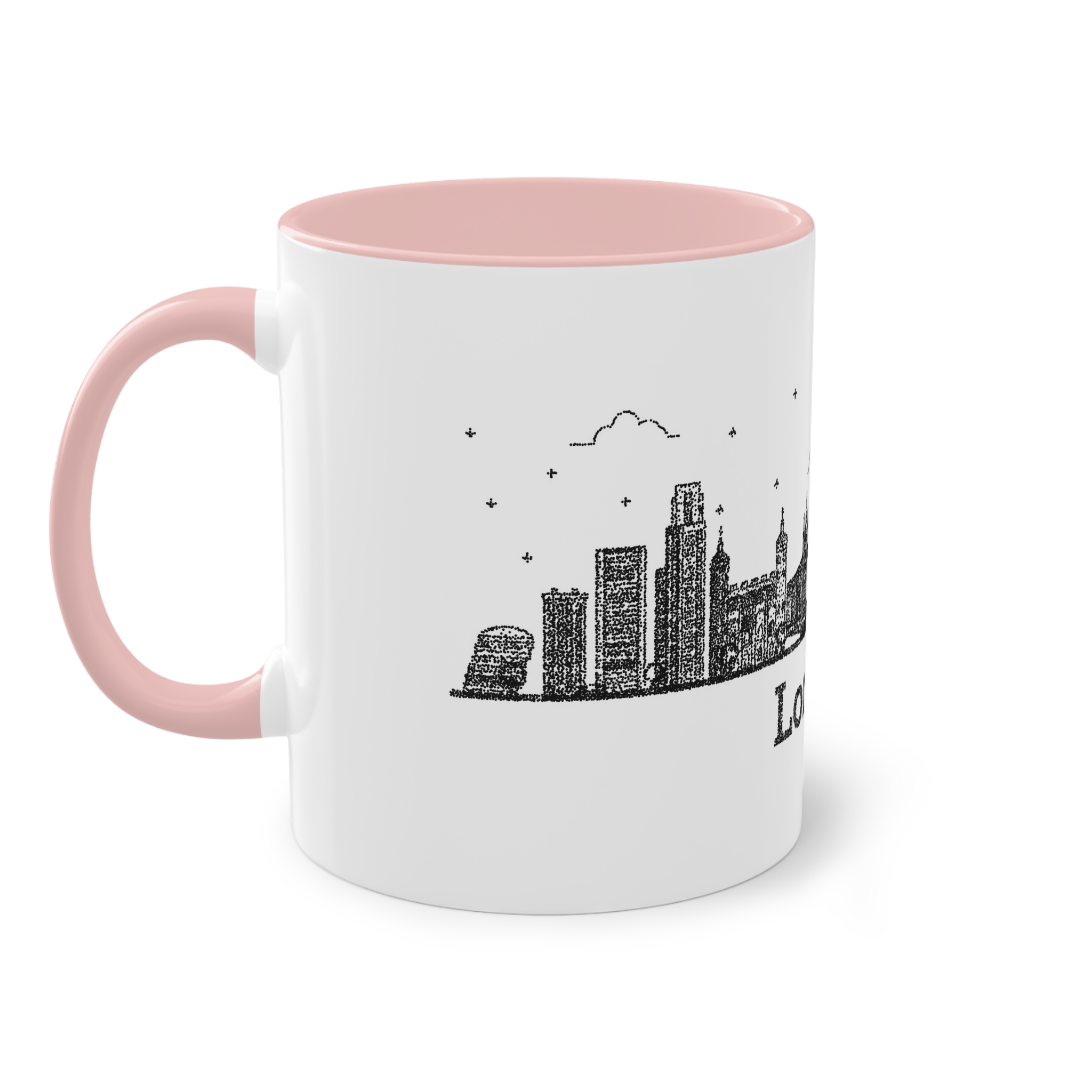 London Outline Bold Color Texture Two Tone Coffee Mug 11oz - Image 47