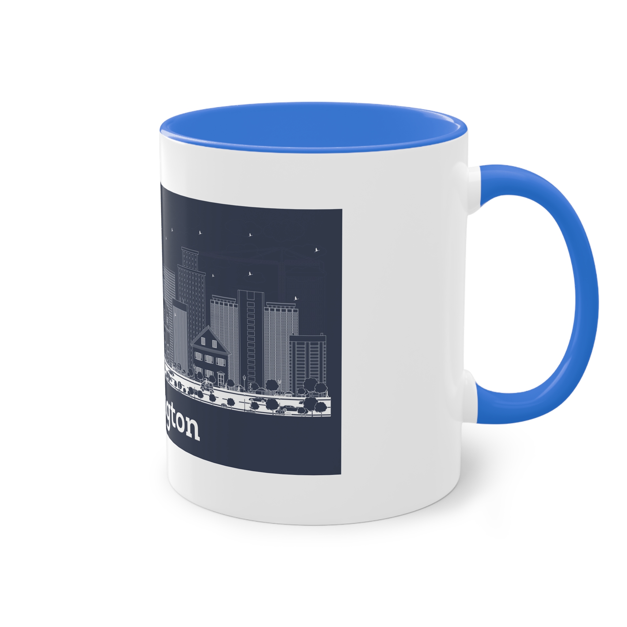 Wilmington Outline Inverse Two Tone Coffee Mug 11oz - Image 40