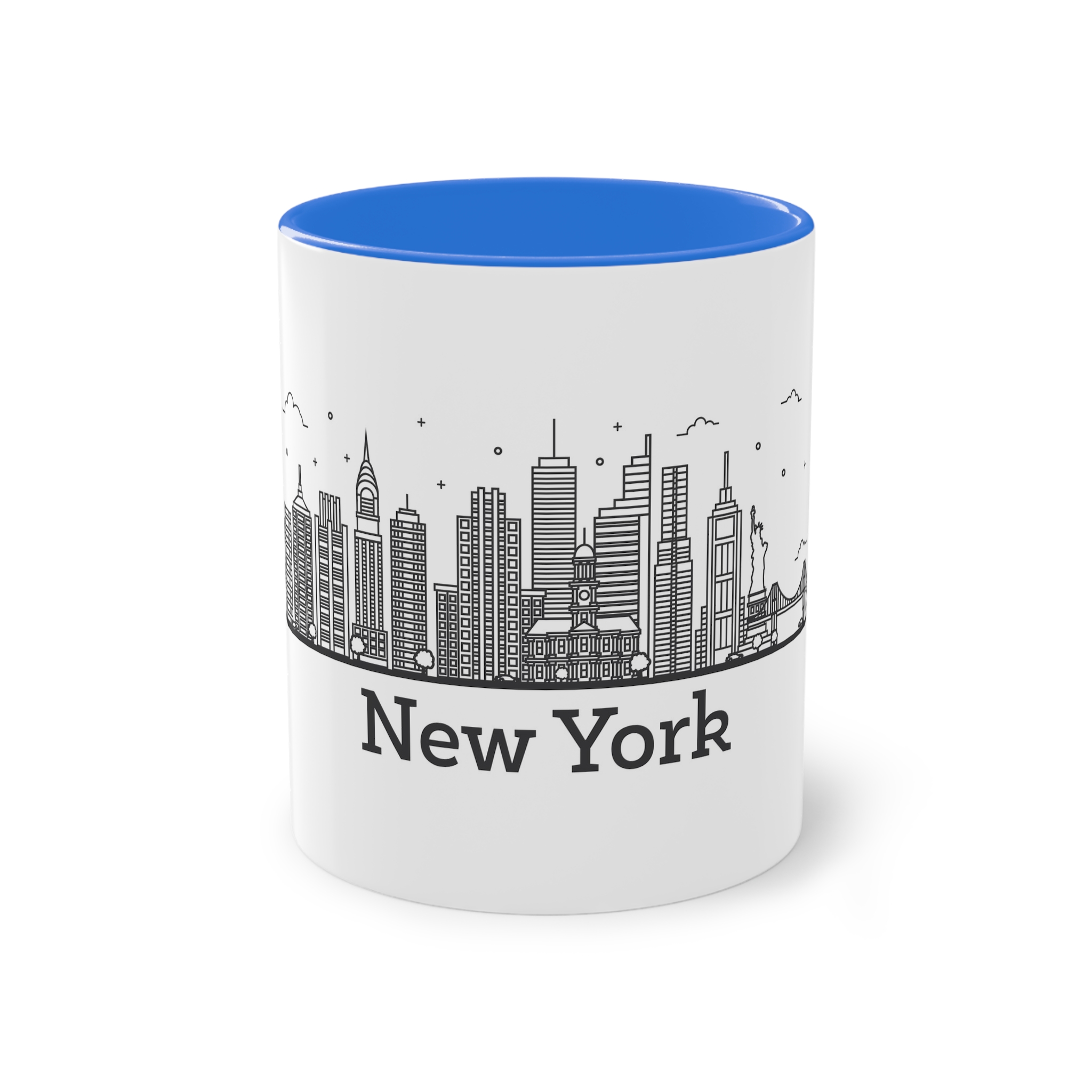New York Outline Bold 2018 Two Tone Coffee Mug 11oz - Image 37