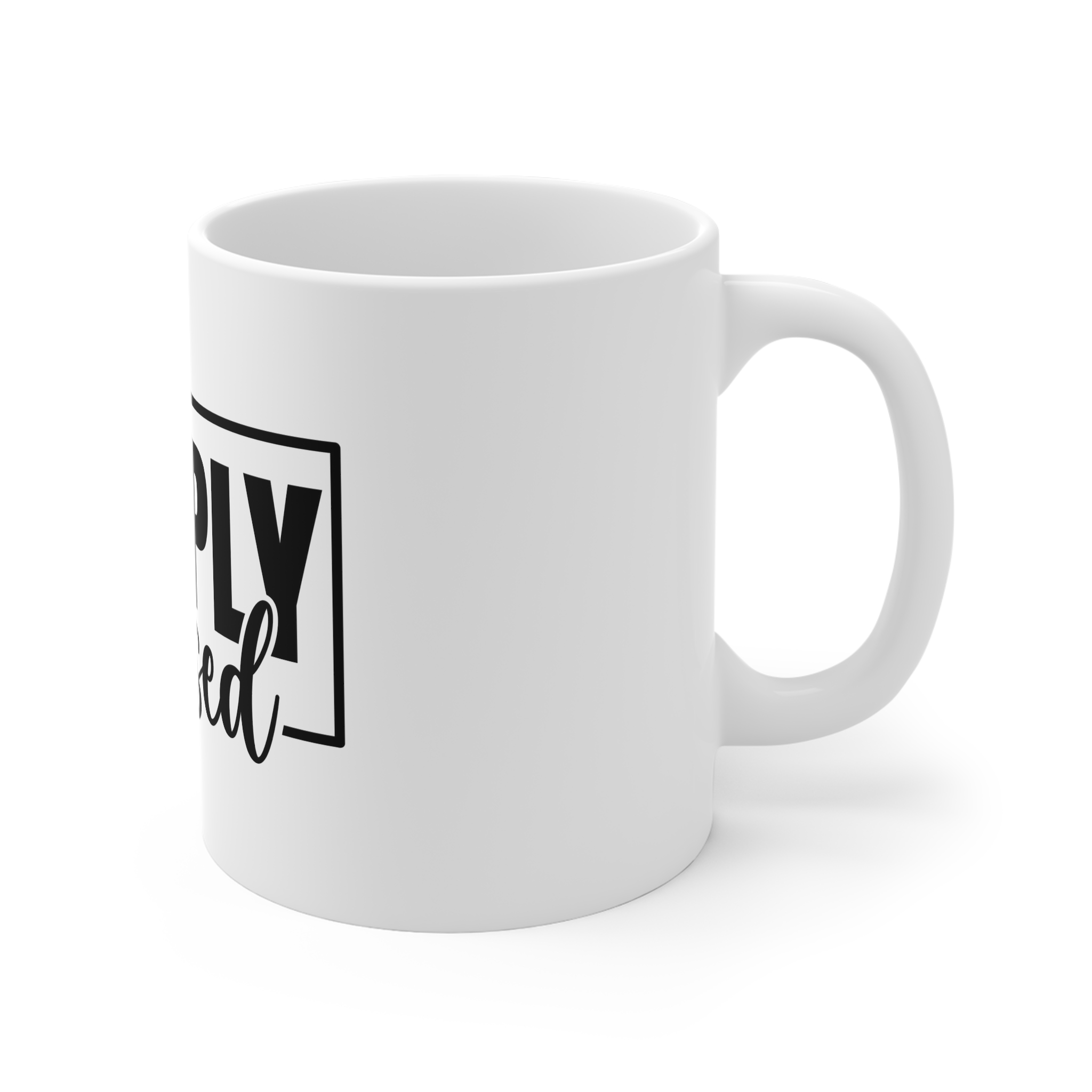 Simply Blessed Heartfelt Message Faith Gratitude 11oz White Mug - Image 3