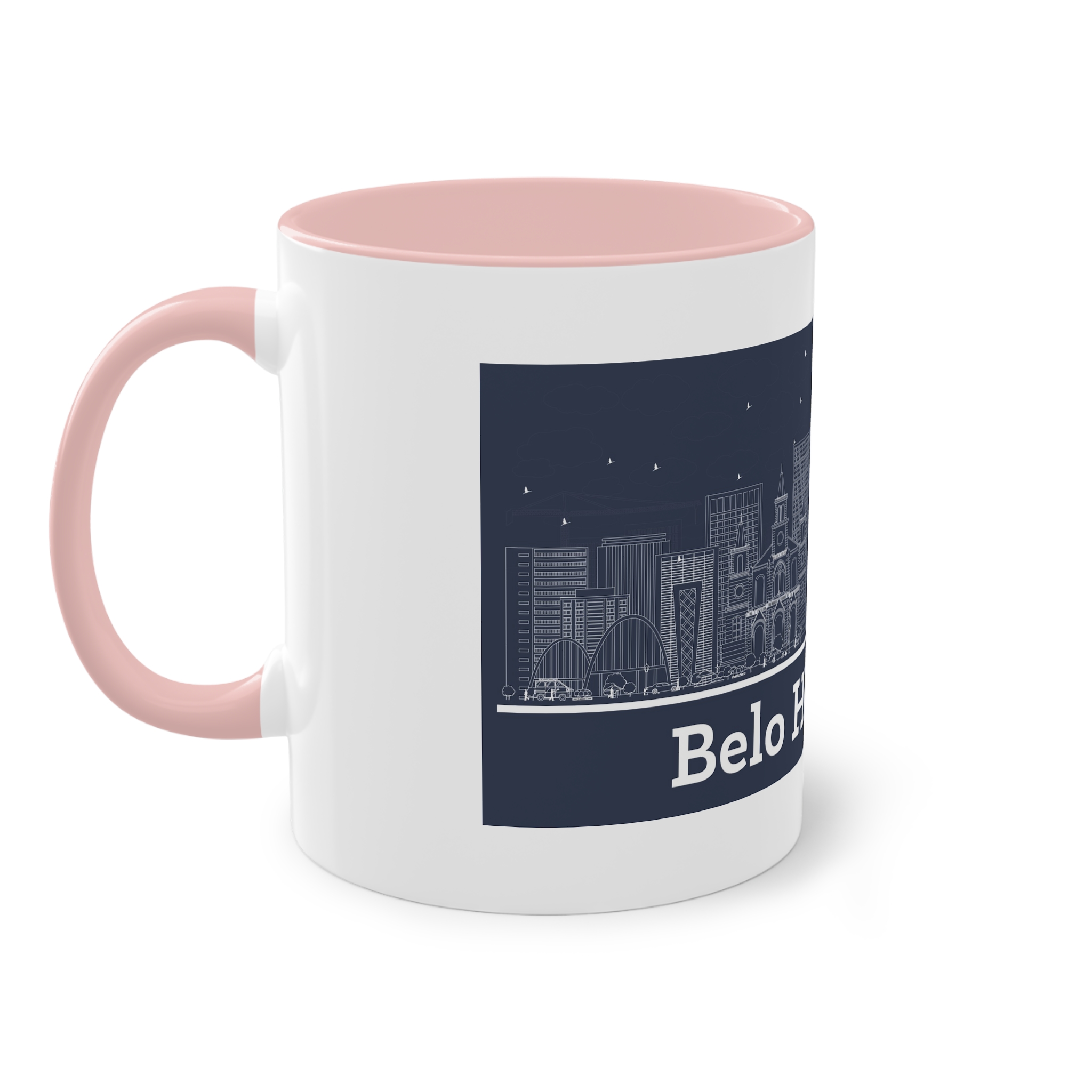 Belo Horizonte Outline Inverse Two Tone Coffee Mug 11oz - Image 47