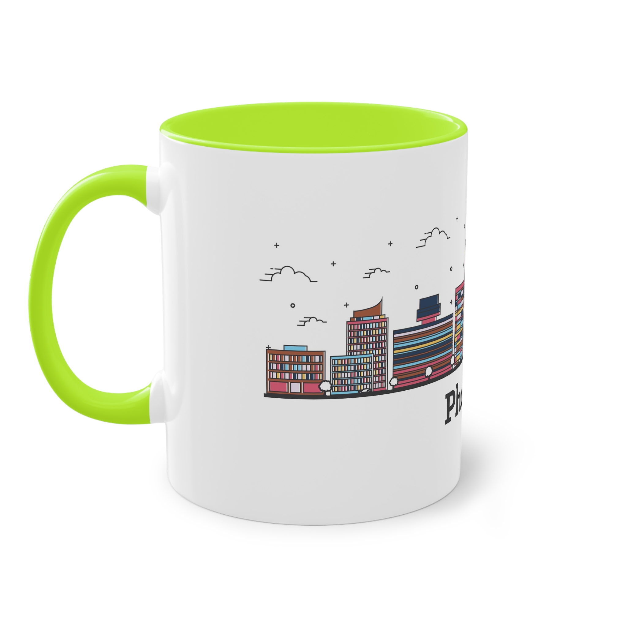 Phoenix Outline Bold Color Two Tone Coffee Mug 11oz - Image 27