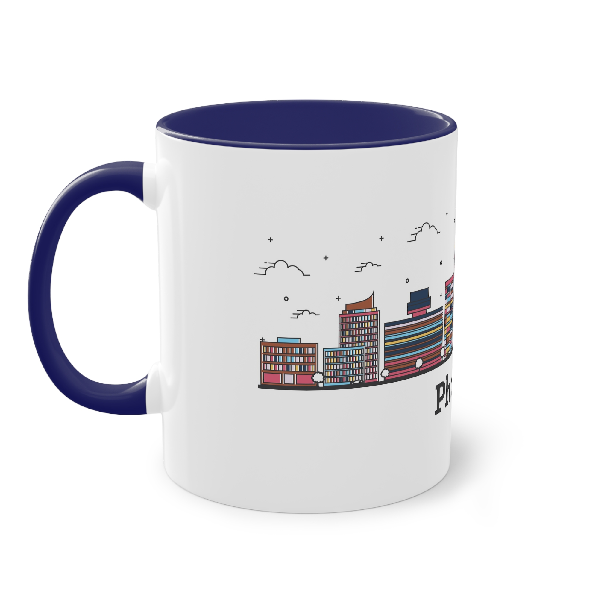 Phoenix Outline Bold Color Two Tone Coffee Mug 11oz - Image 43