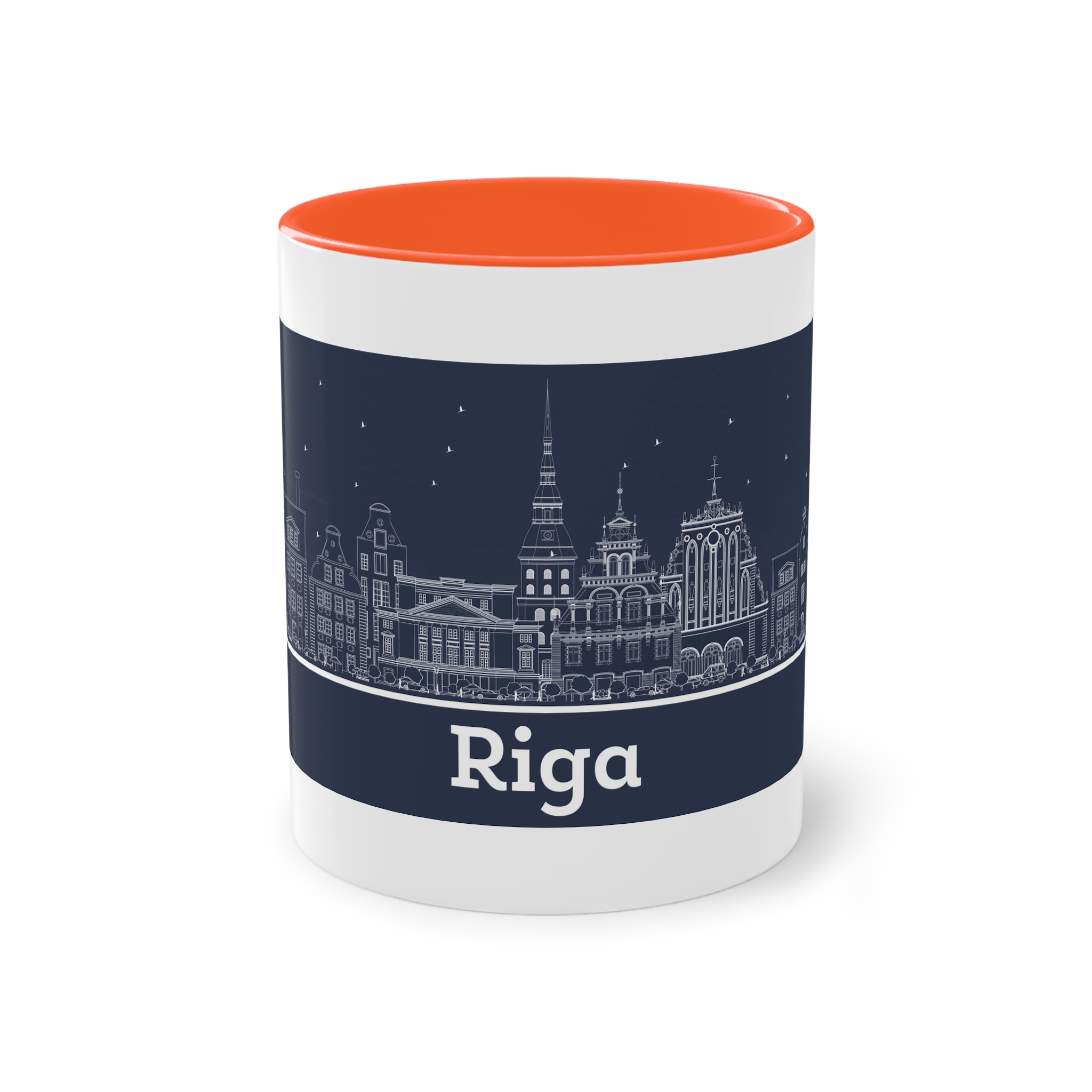 Riga Outline Inverse Two Tone Coffee Mug 11oz - Image 13