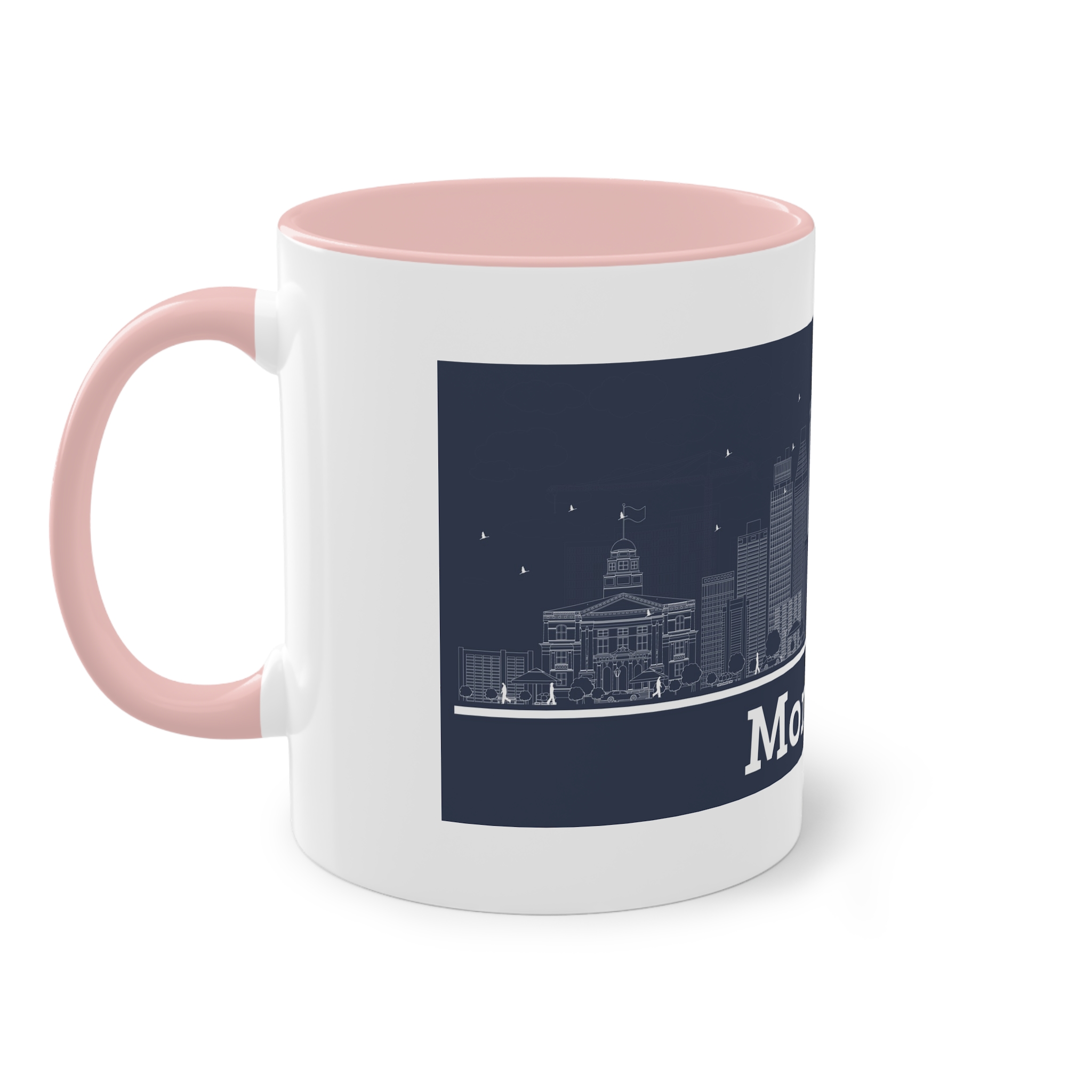 Montreal Outline Inverse Two Tone Coffee Mug 11oz - Image 47