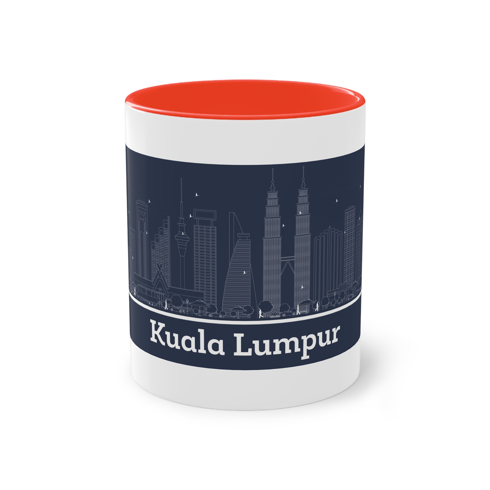 Kuala Lumpur Outline Inverse Two Tone Coffee Mug 11oz