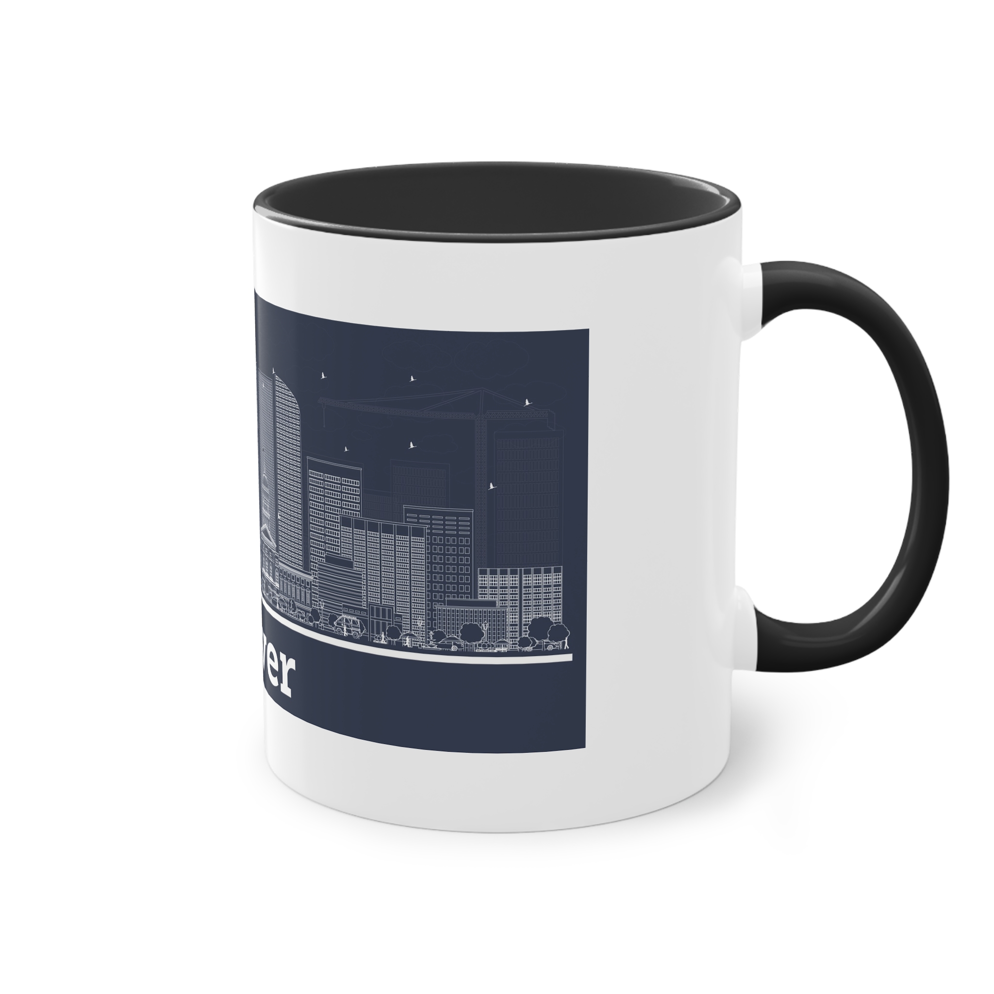 Denver Outline Inverse Two Tone Coffee Mug 11oz - Image 12