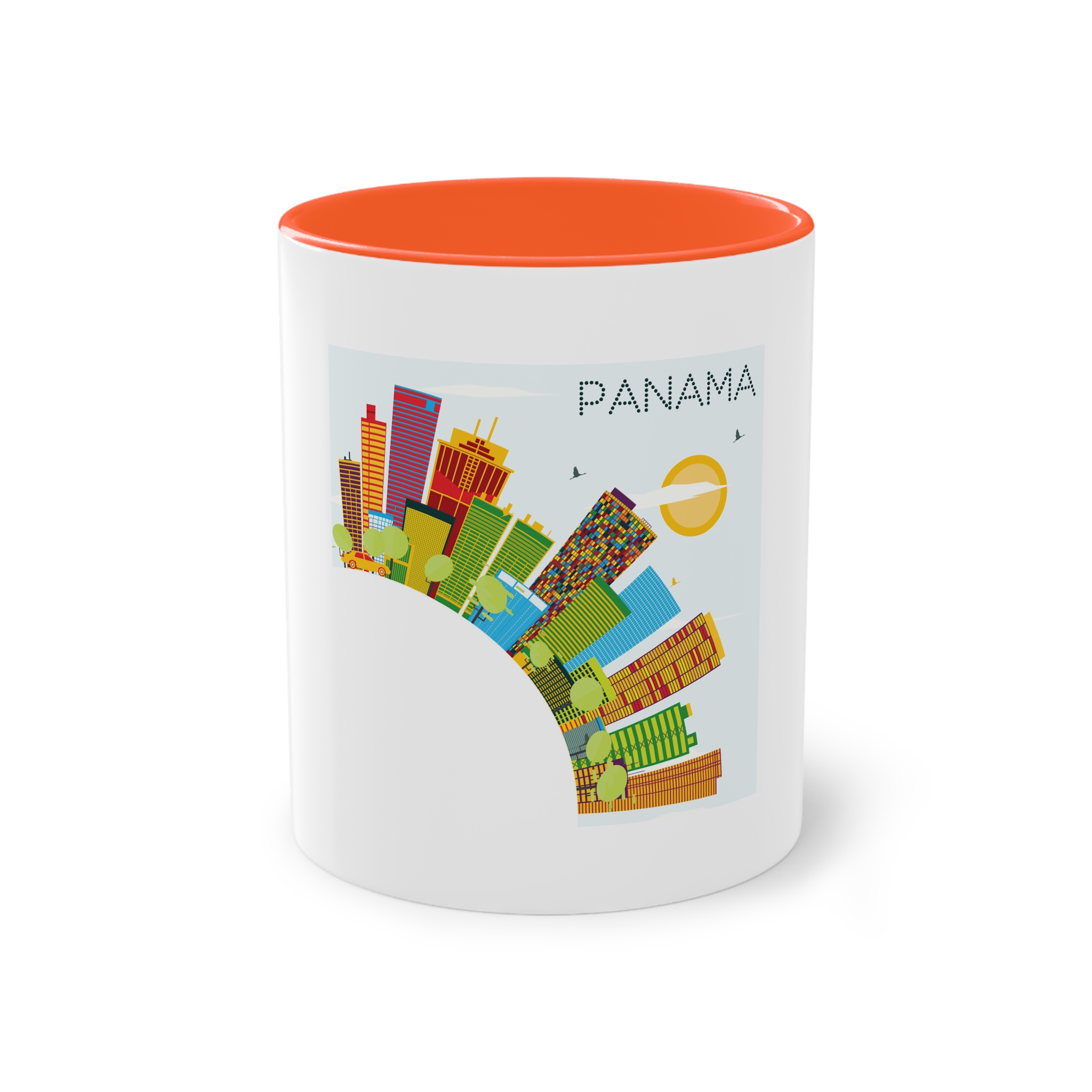 Panama Color Corner Cloud Two Tone Coffee Mug 11oz - Image 13