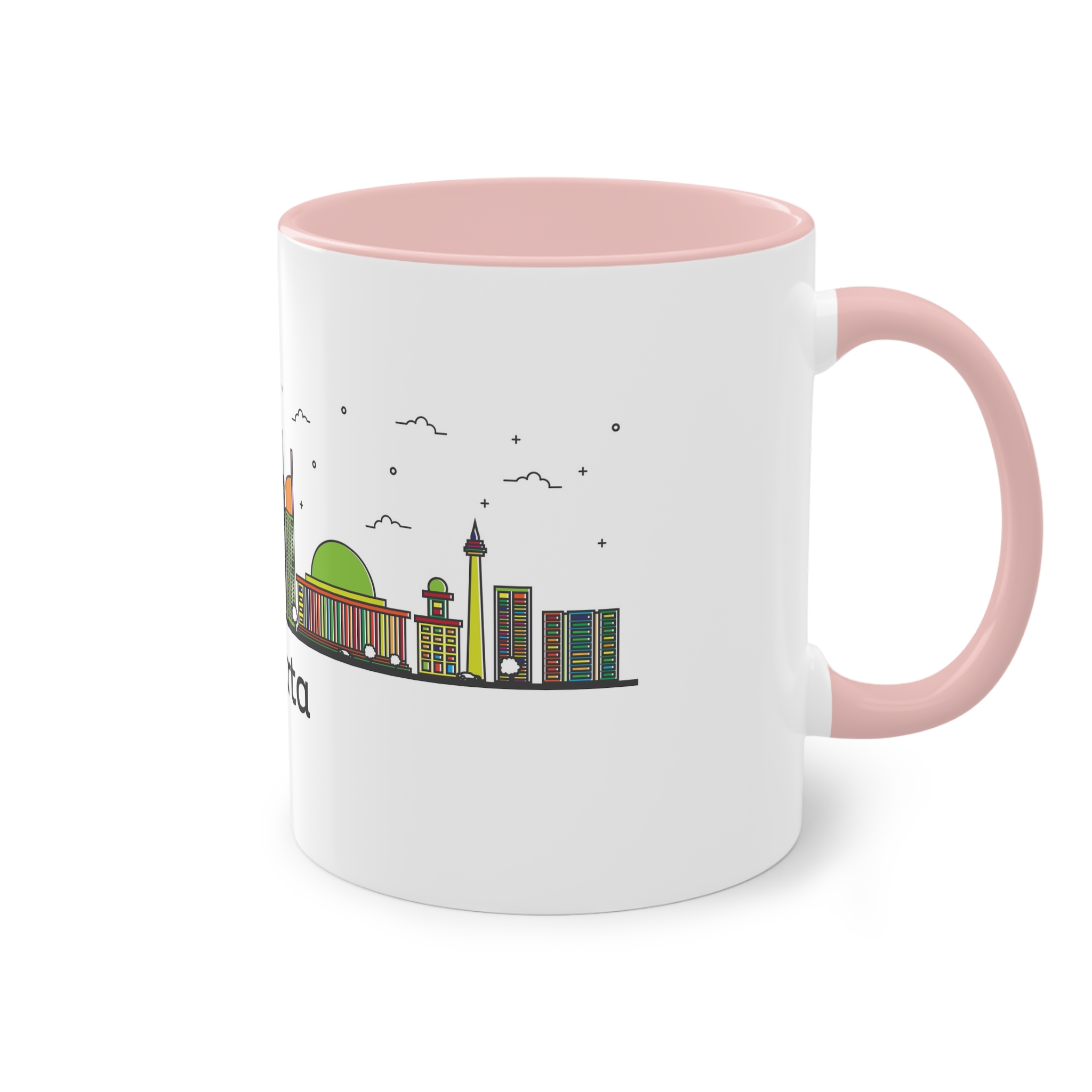 Jakarta Outline Bold Color Two Tone Coffee Mug 11oz - Image 48