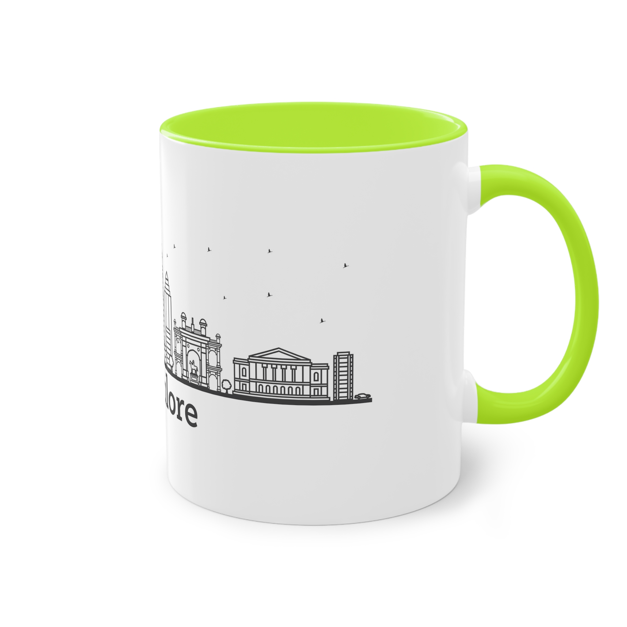 Bangalore Outline Bold Two Tone Coffee Mug 11oz - Image 28