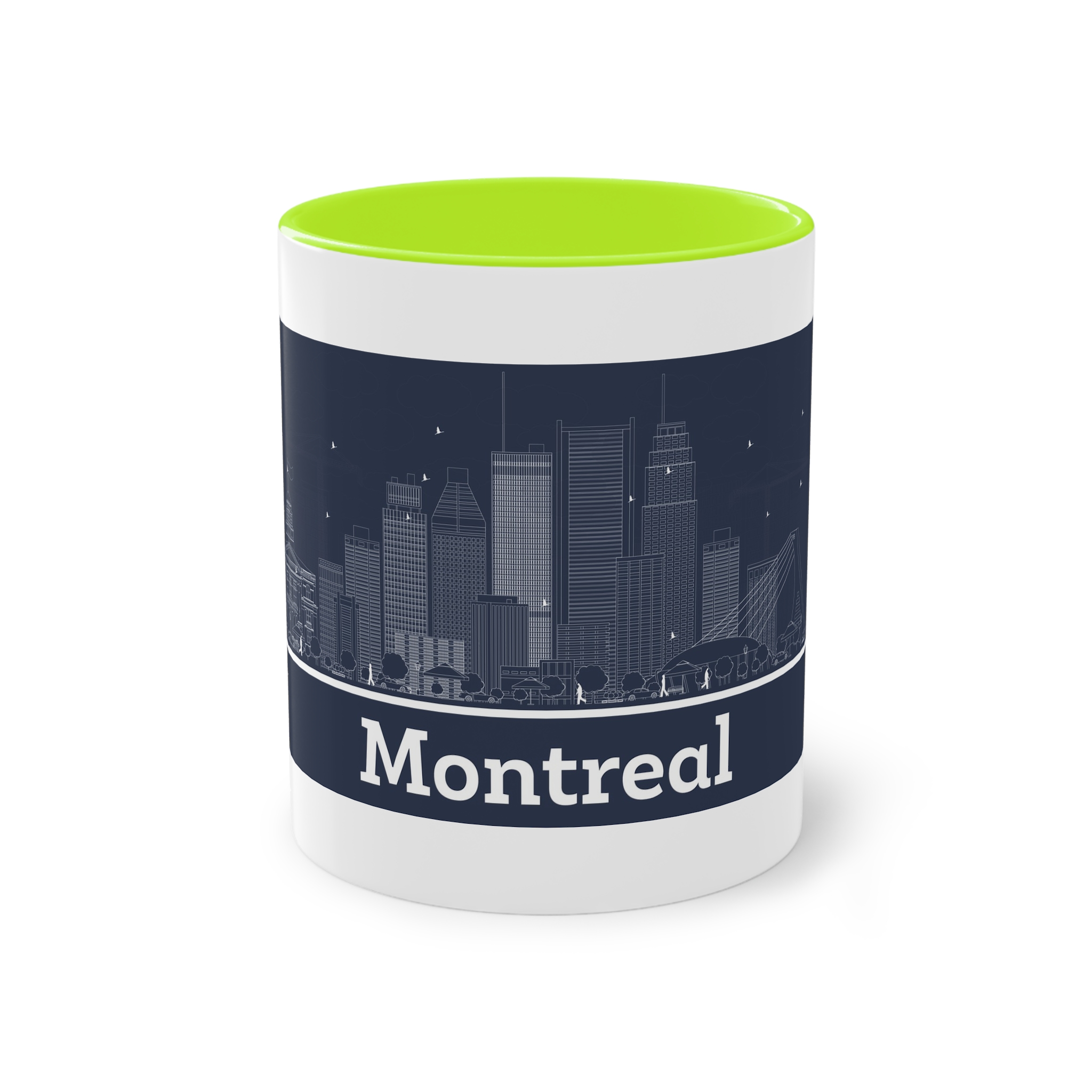 Montreal Outline Inverse Two Tone Coffee Mug 11oz - Image 25