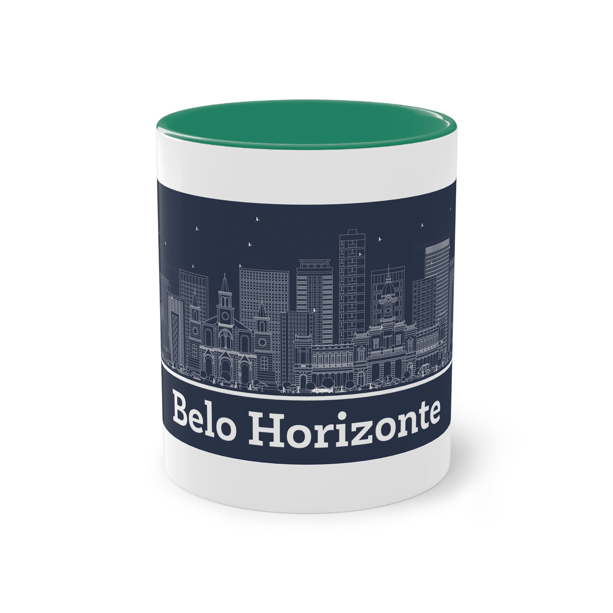 Belo Horizonte Outline Inverse Two Tone Coffee Mug 11oz - Image 29