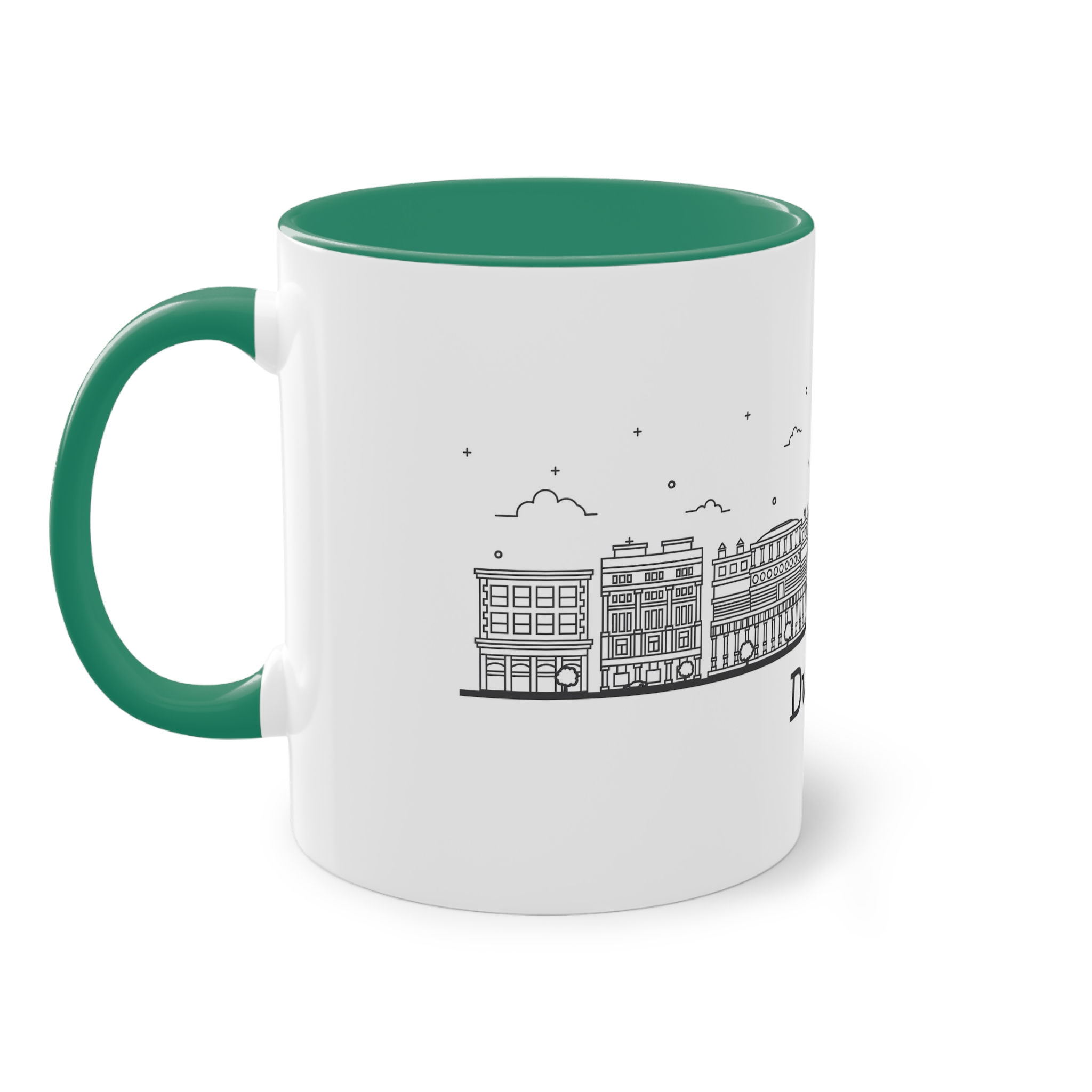 Dublin Outline Bold Two Tone Coffee Mug 11oz - Image 31