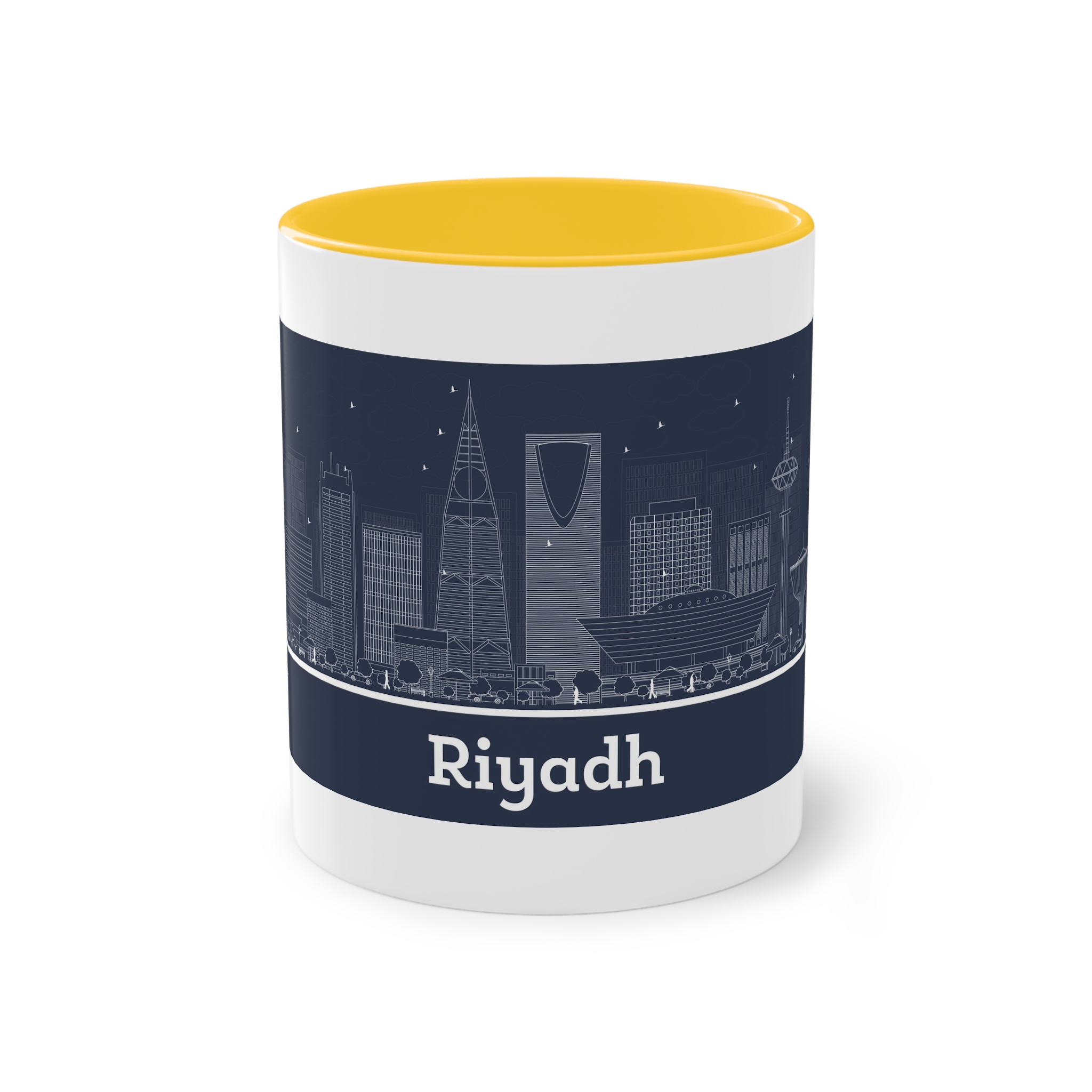 Riyadh Outline Inverse Two Tone Coffee Mug 11oz - Image 17
