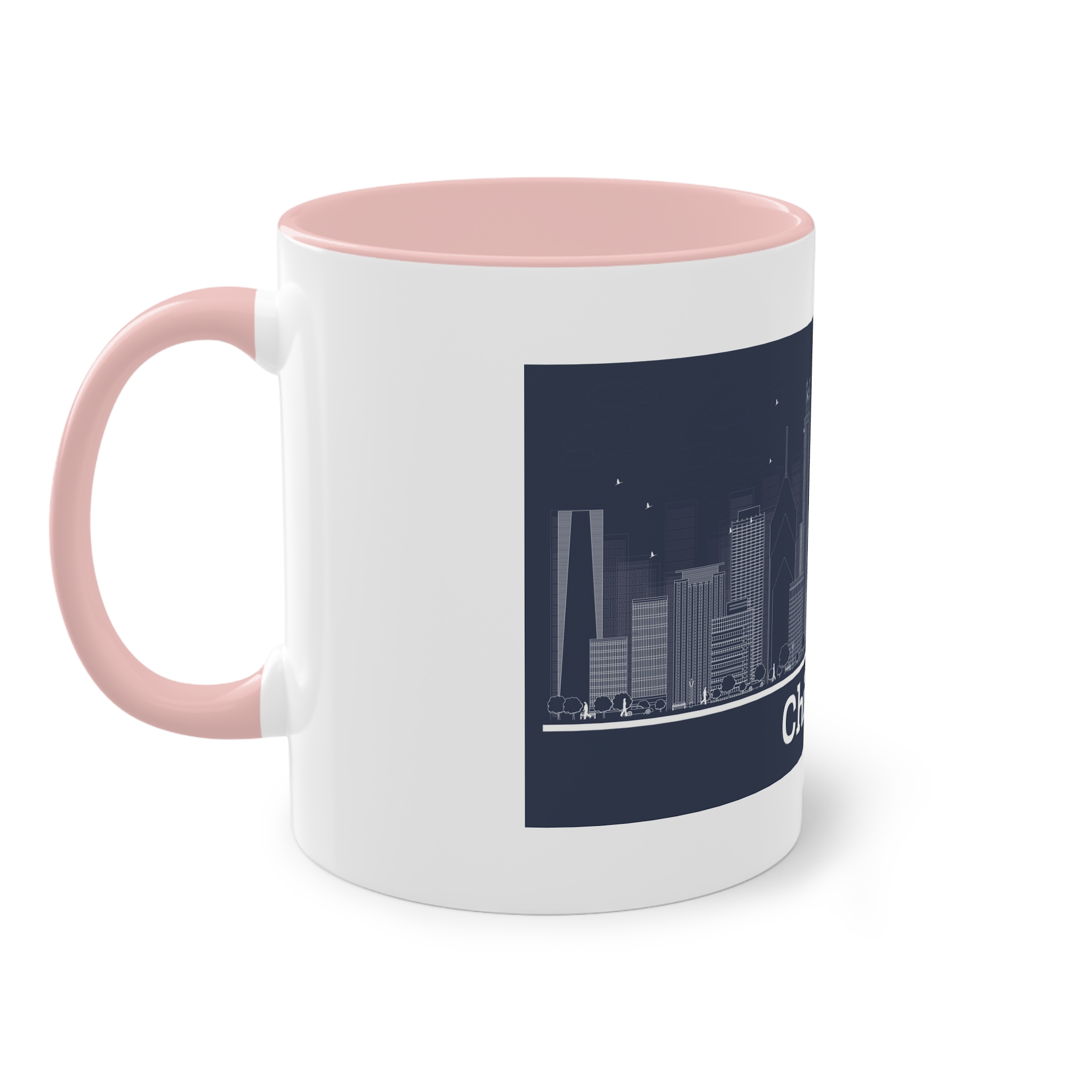 Chicago Outline Inverse Two Tone Coffee Mug 11oz - Image 47