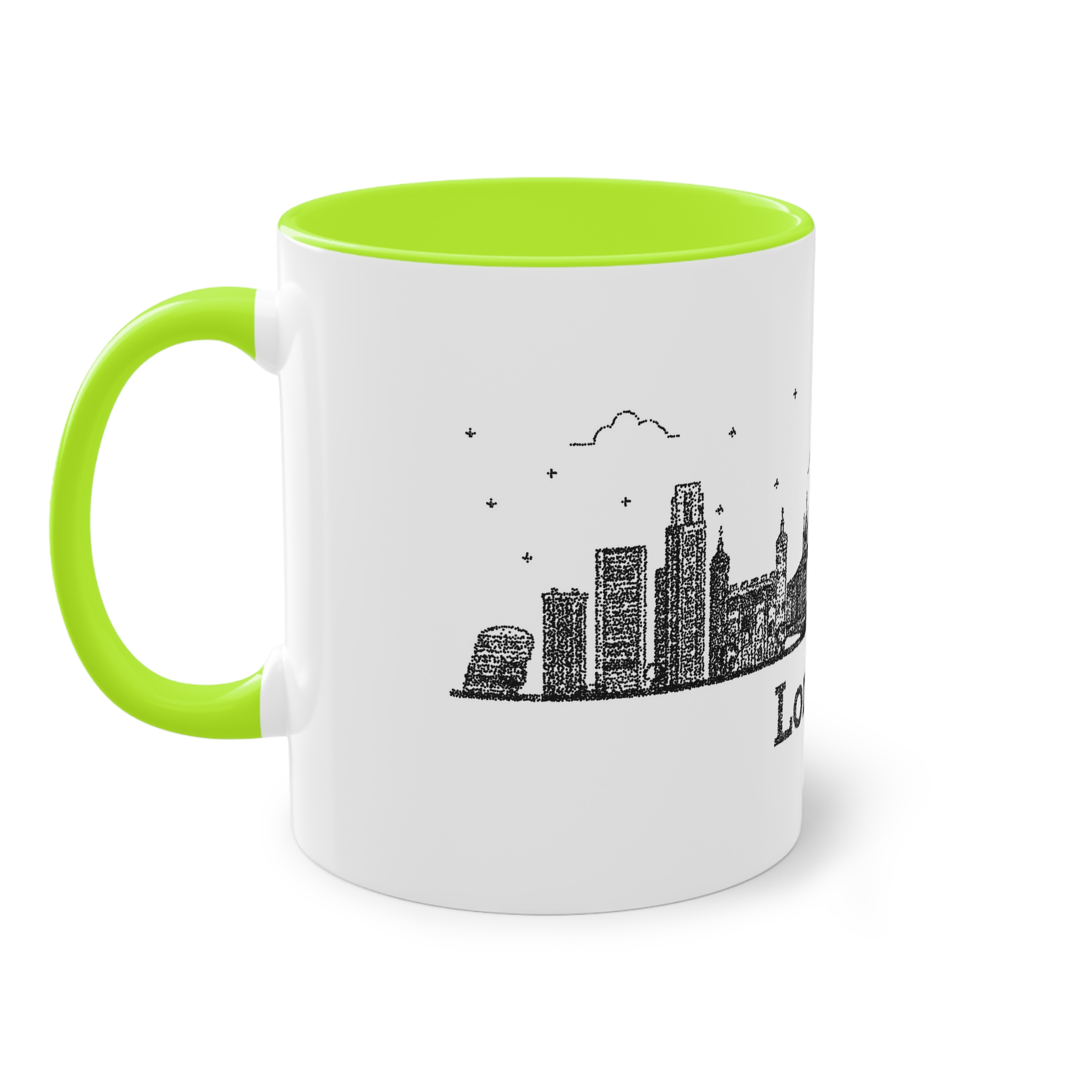 London Outline Bold Color Texture Two Tone Coffee Mug 11oz - Image 27