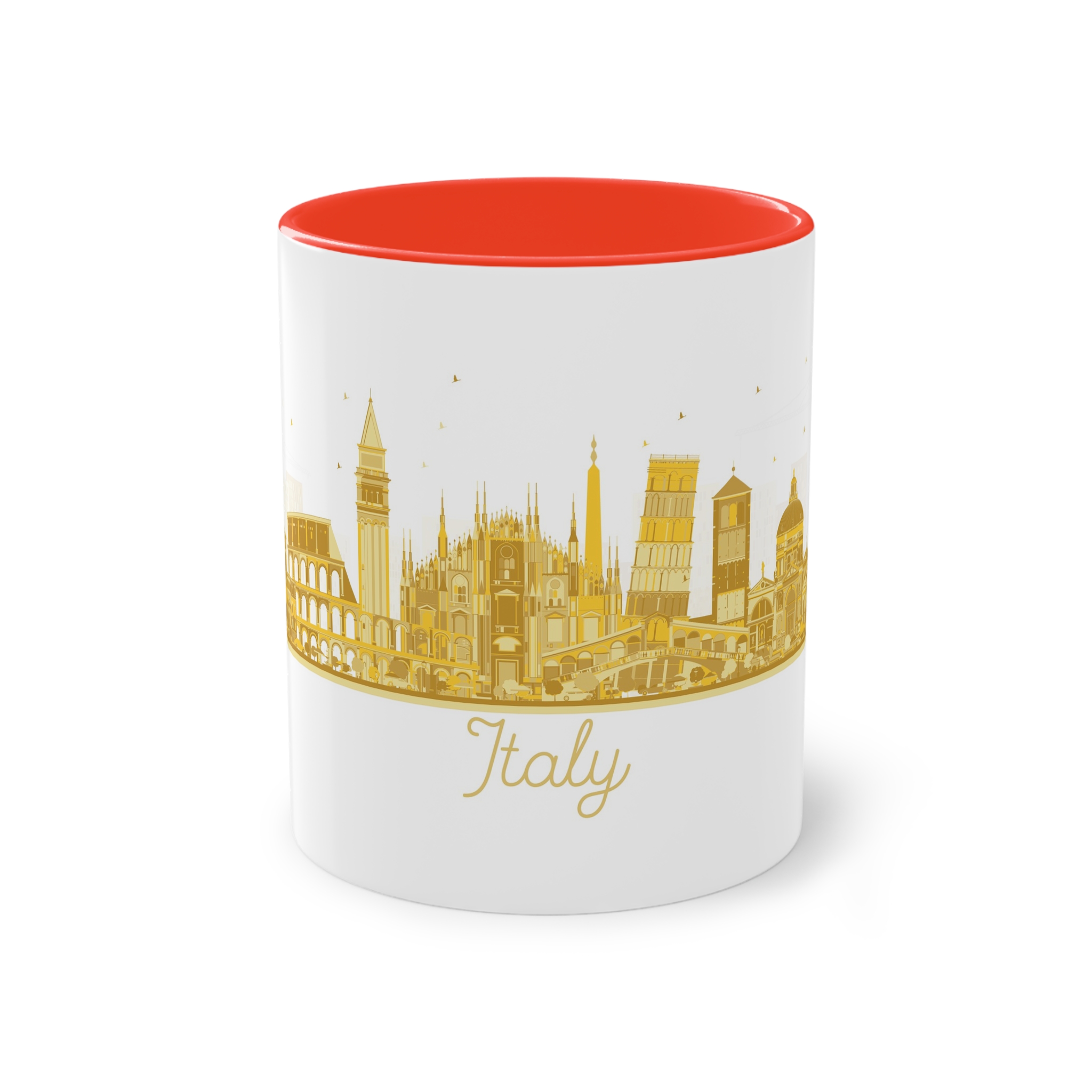 Italy Silhouette Golden 1 Two Tone Coffee Mug 11oz