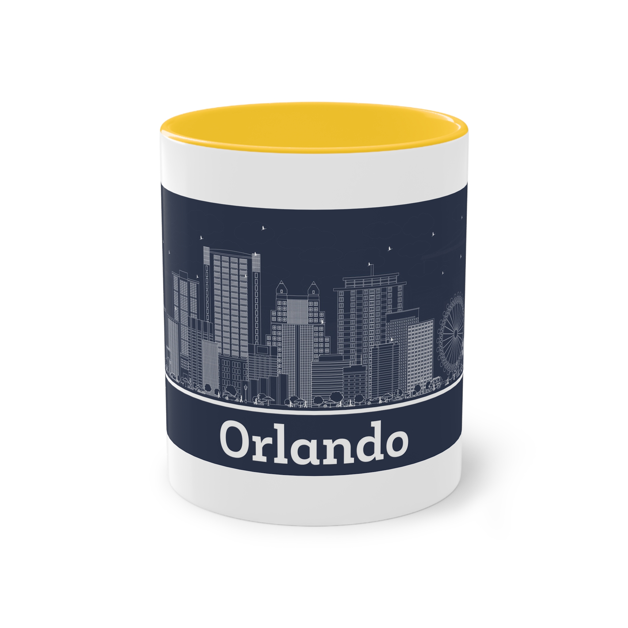 Orlando Outline Inverse Two Tone Coffee Mug 11oz - Image 17