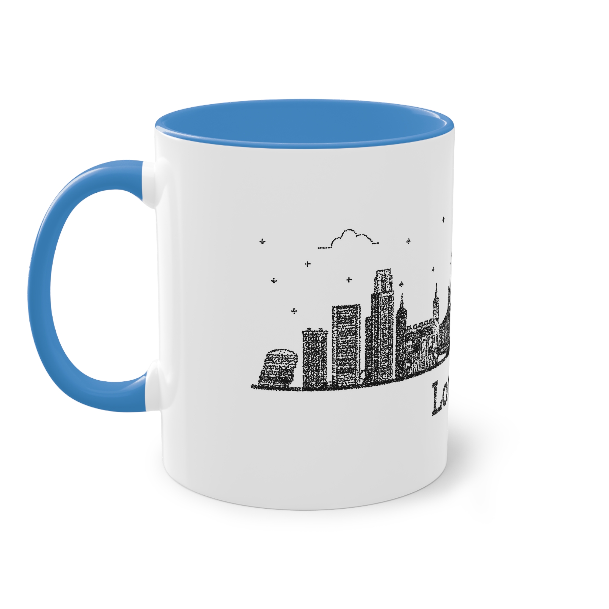 London Outline Bold Color Texture Two Tone Coffee Mug 11oz - Image 35