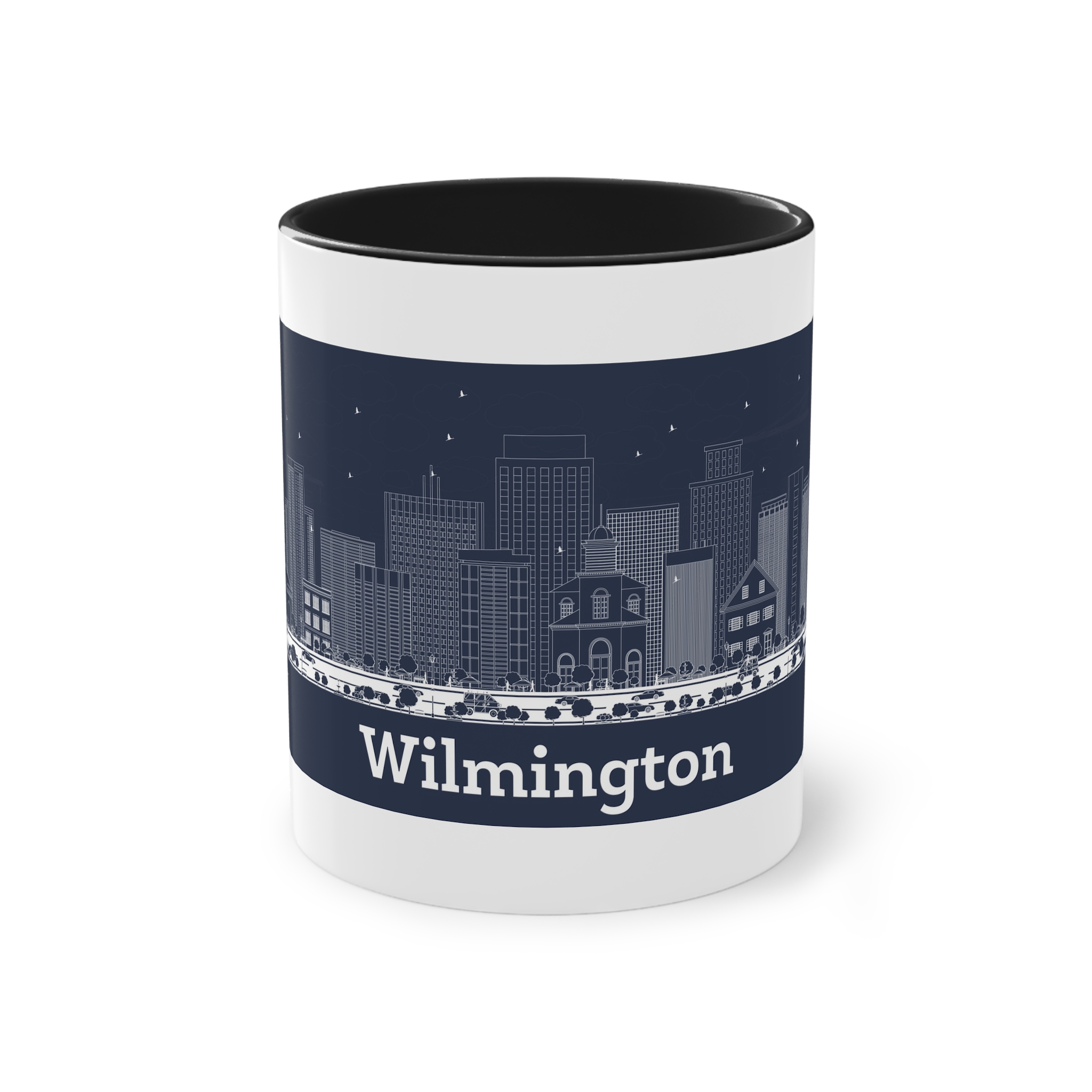 Wilmington Outline Inverse Two Tone Coffee Mug 11oz - Image 9
