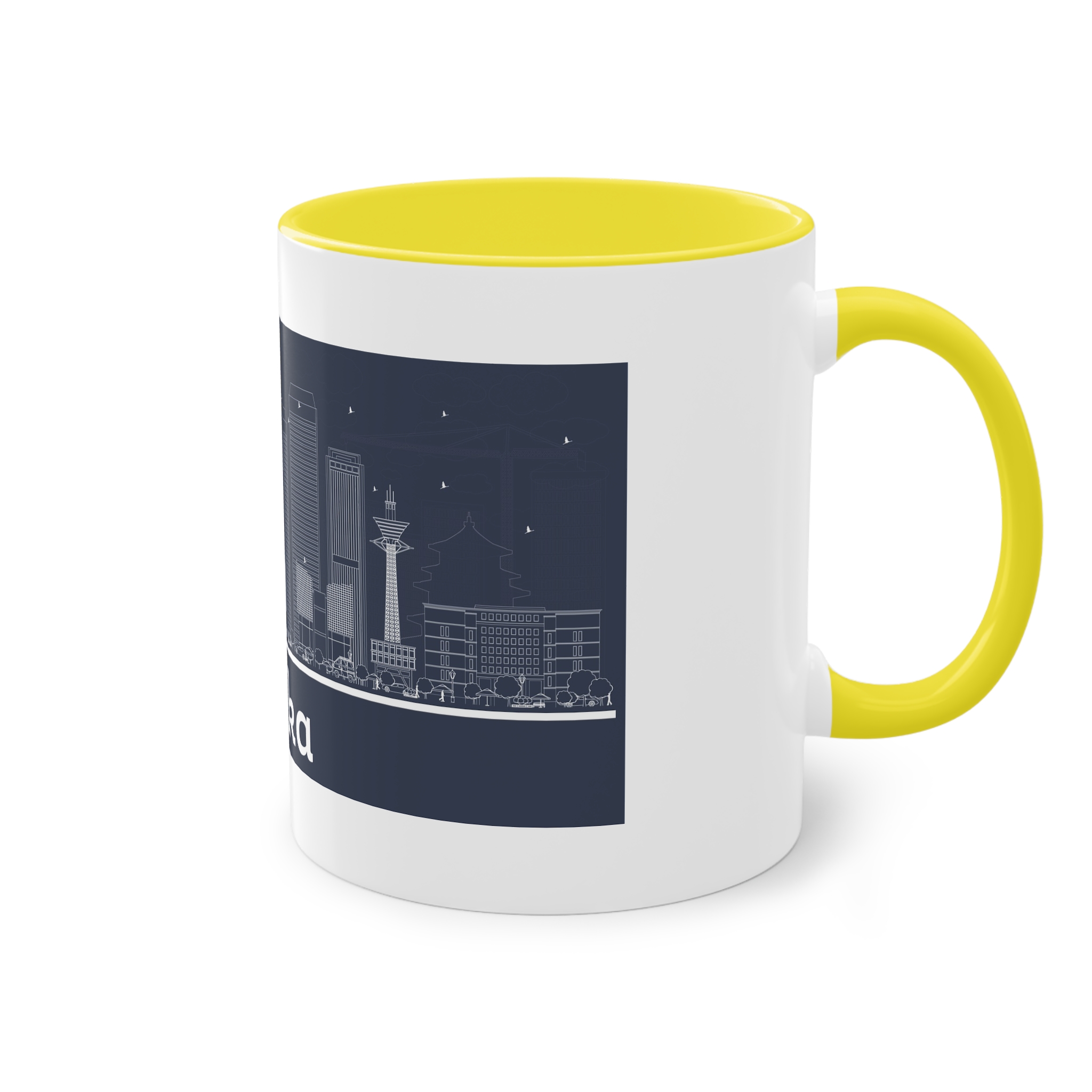 Osaka Outline Inverse Two Tone Coffee Mug 11oz - Image 24