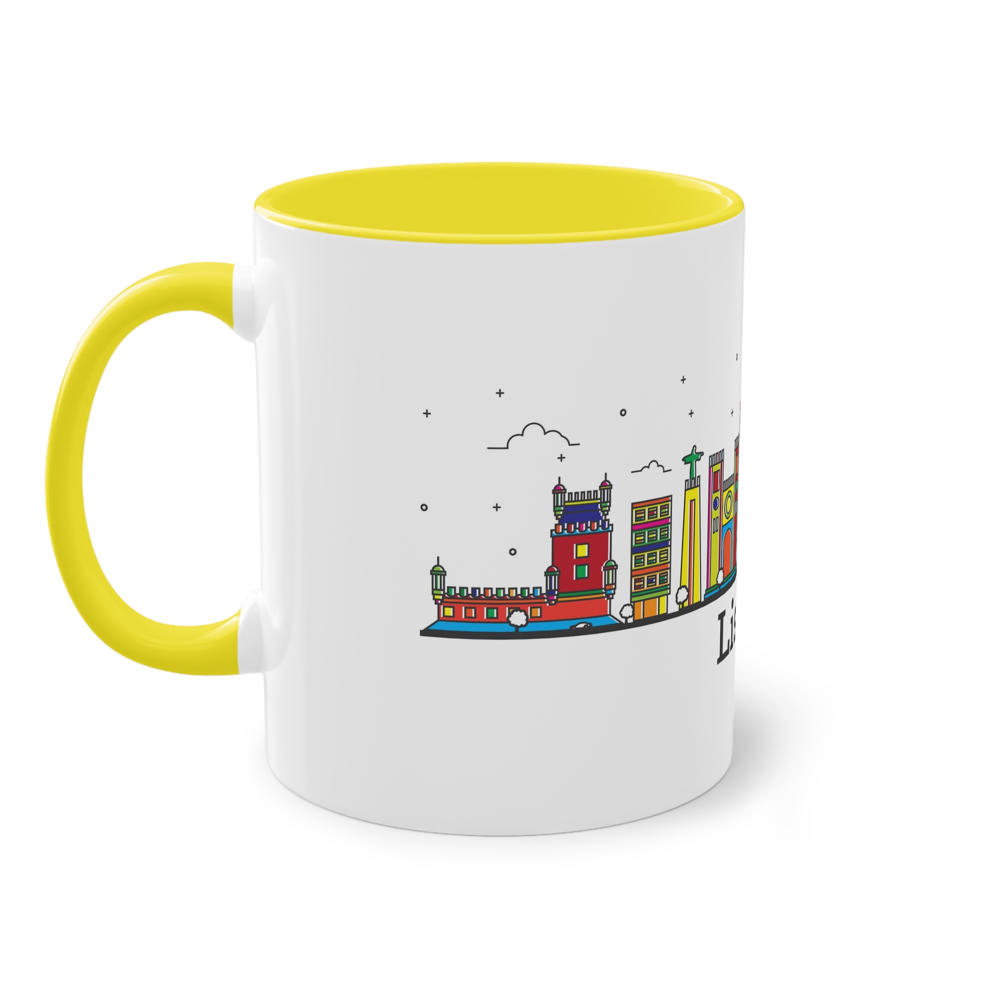 Lisbon Outline Bold Color Two Tone Coffee Mug 11oz - Image 23