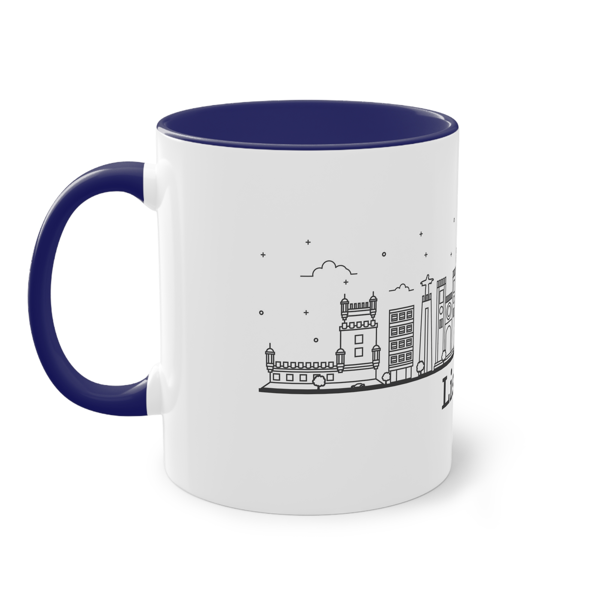 Lisbon Outline Bold Two Tone Coffee Mug 11oz - Image 43