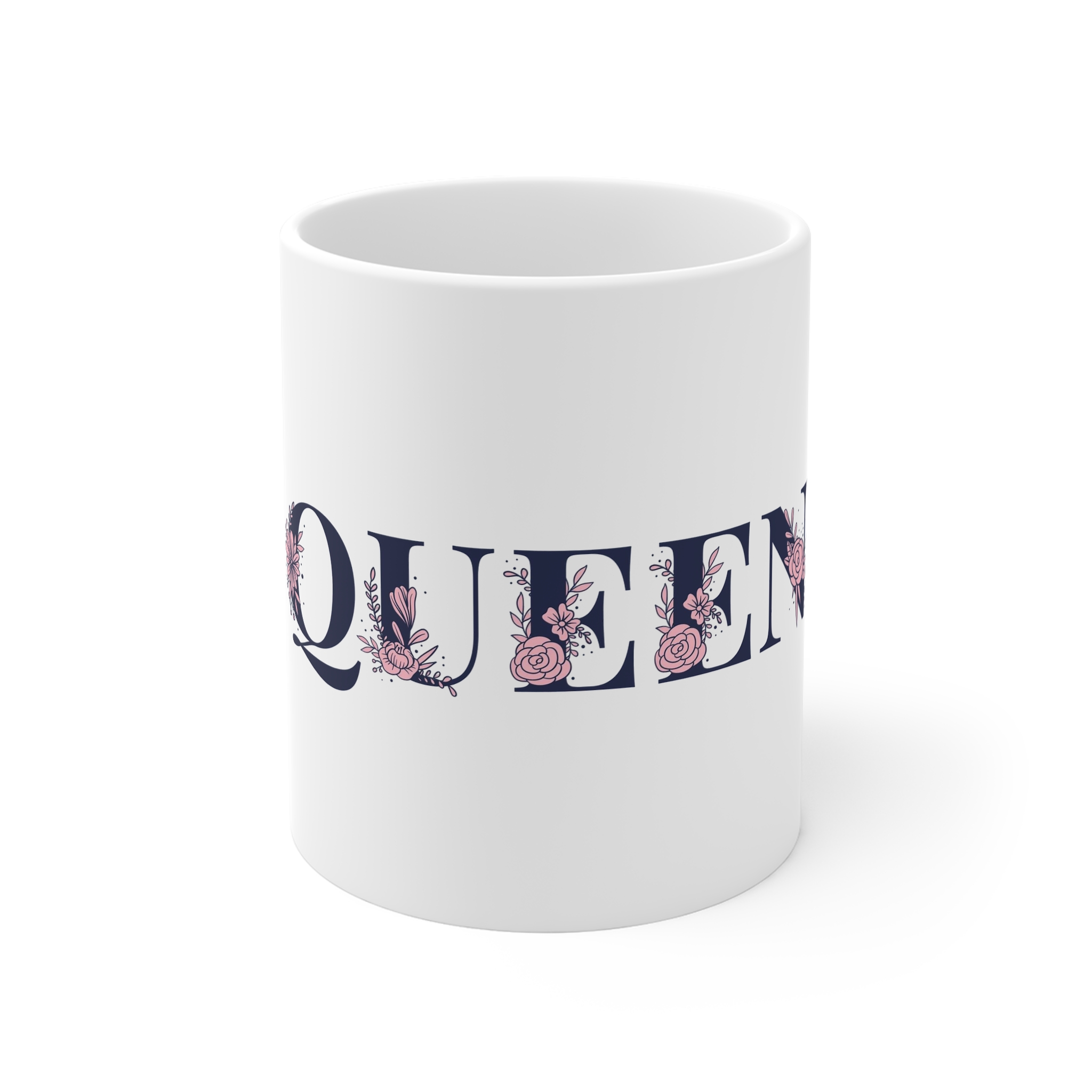 Queen Word Typography Vector Font Lettering 11oz White Mug
