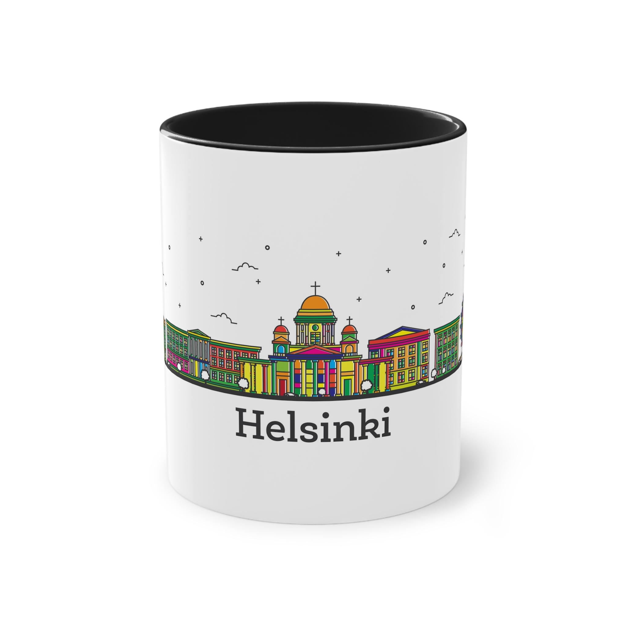 Helsinki Outline Bold Color Two Tone Coffee Mug 11oz - Image 9