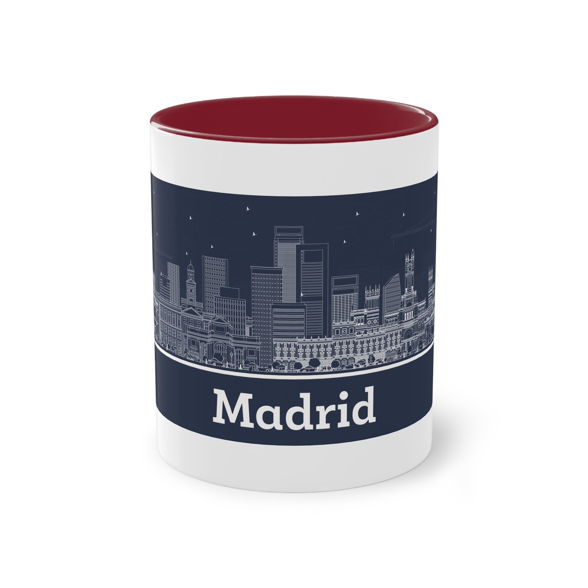 Madrid New Outline Inverse Two Tone Coffee Mug 11oz - Image 5