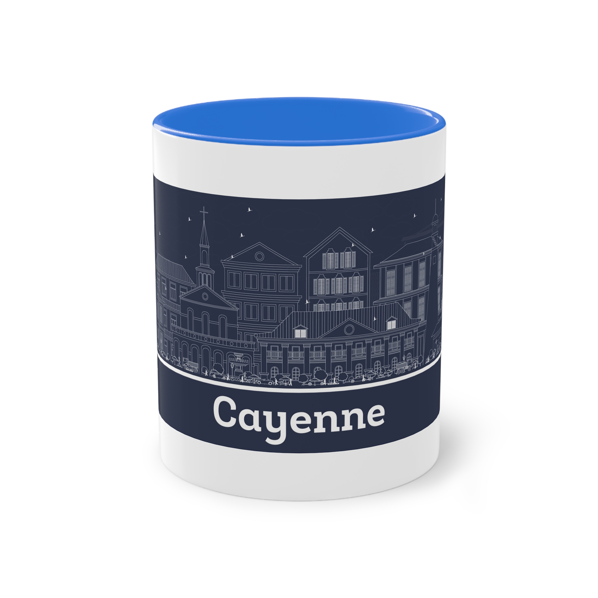 Cayenne Outline Inverse Two Tone Coffee Mug 11oz - Image 37