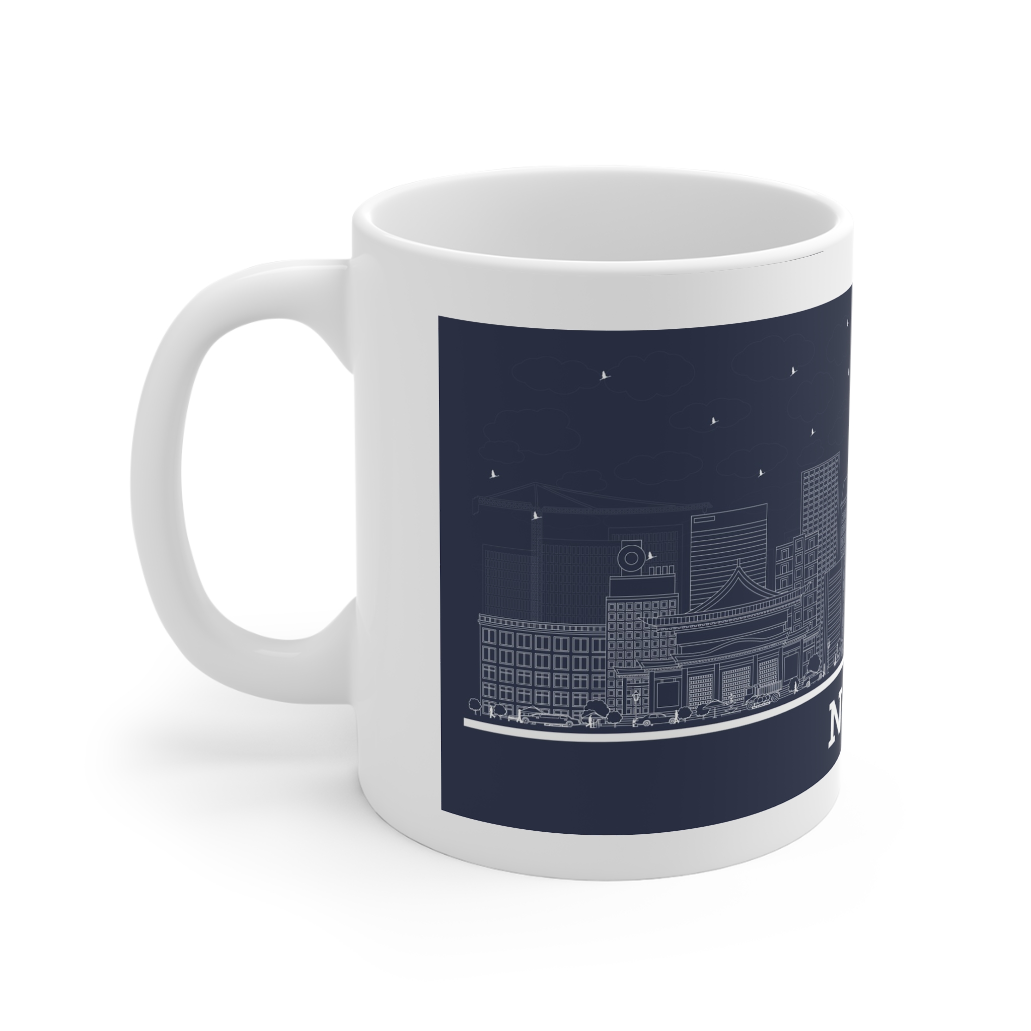 Nagano Outline Inverse 11oz White Mug - Image 2
