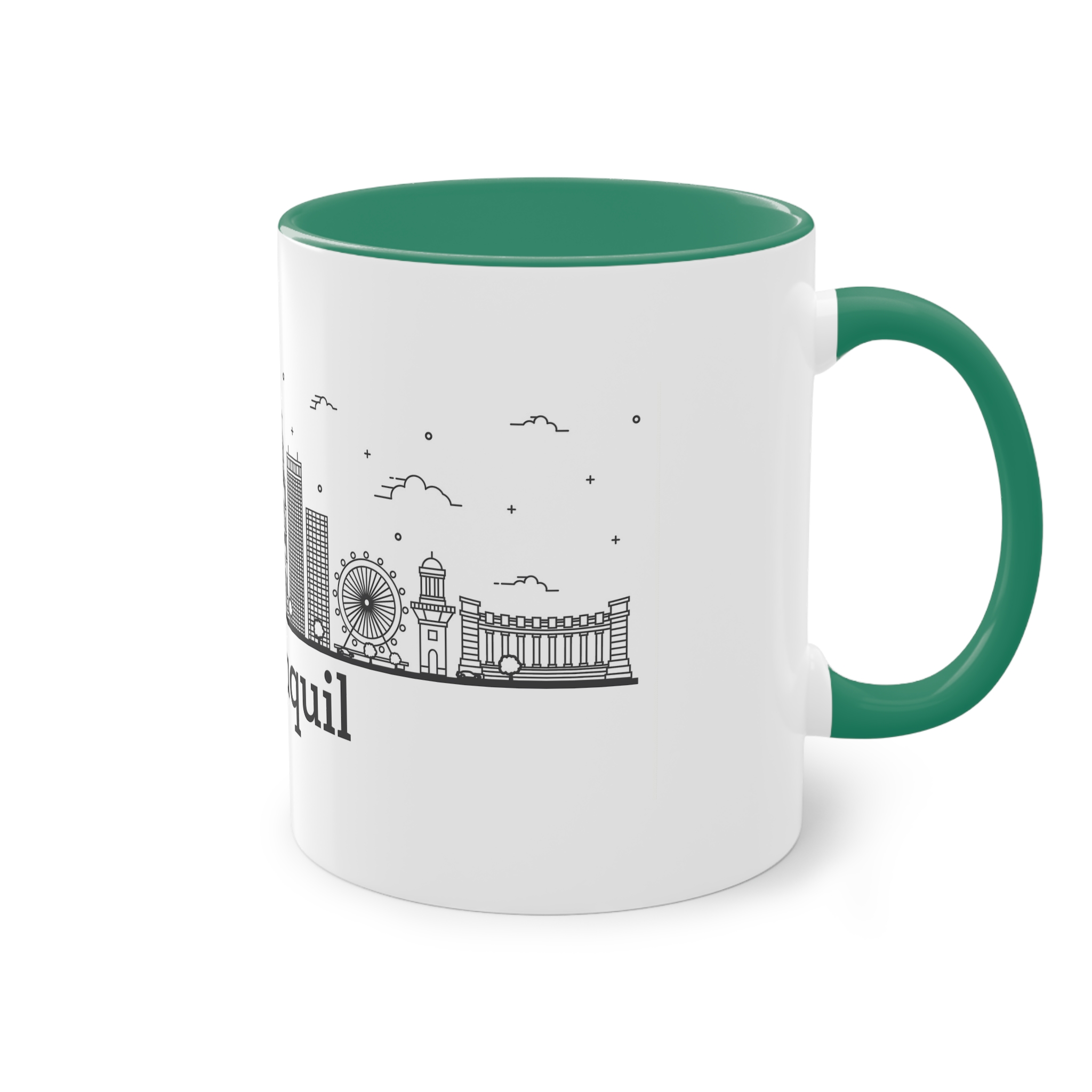 Guayaquil Outline Bold Two Tone Coffee Mug 11oz - Image 32