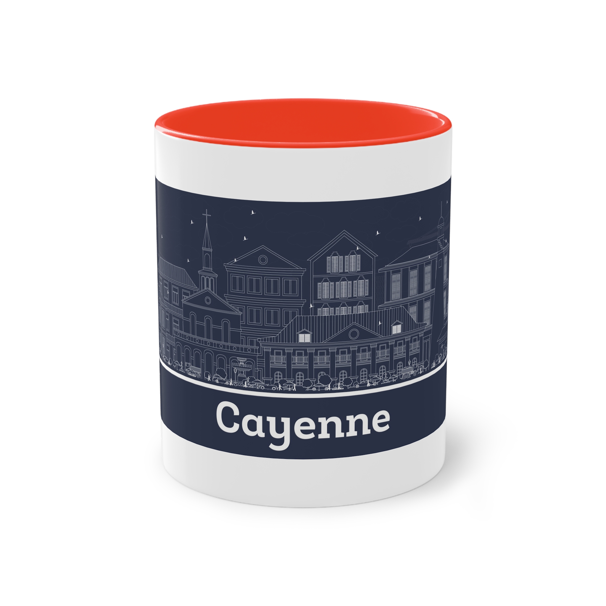 Cayenne Outline Inverse Two Tone Coffee Mug 11oz