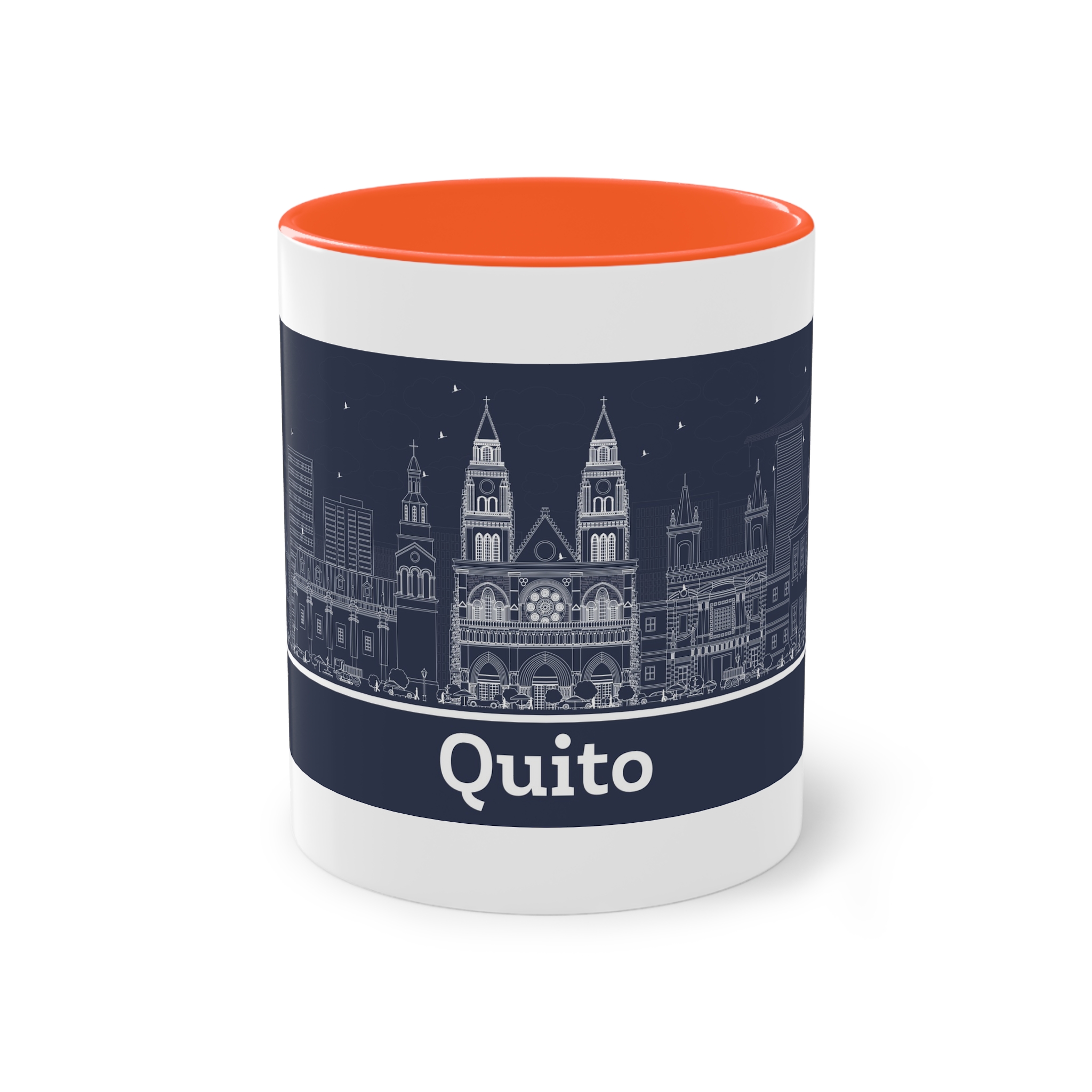 Quito Outline Inverse Two Tone Coffee Mug 11oz - Image 13