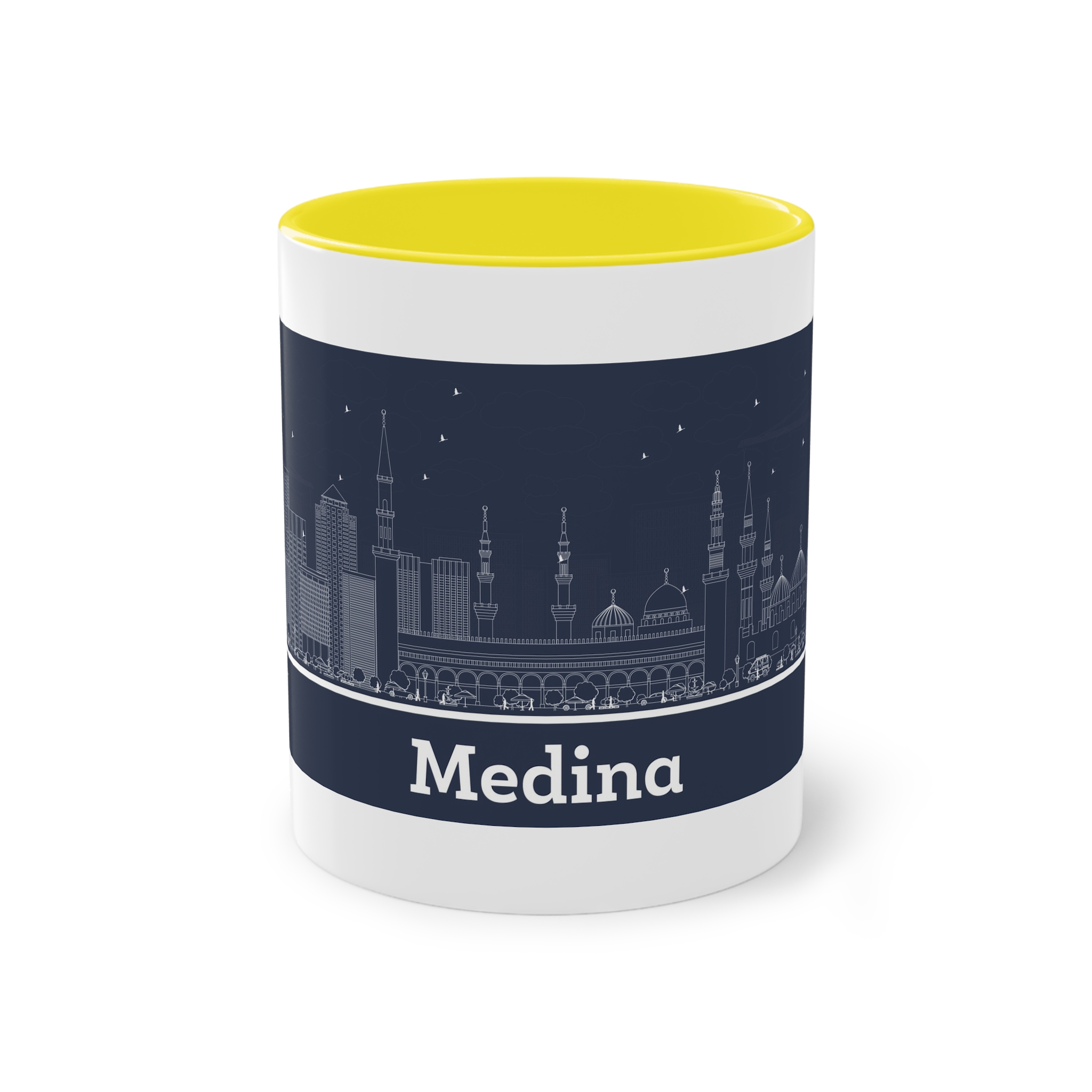 Medina Outline Inverse Two Tone Coffee Mug 11oz - Image 21