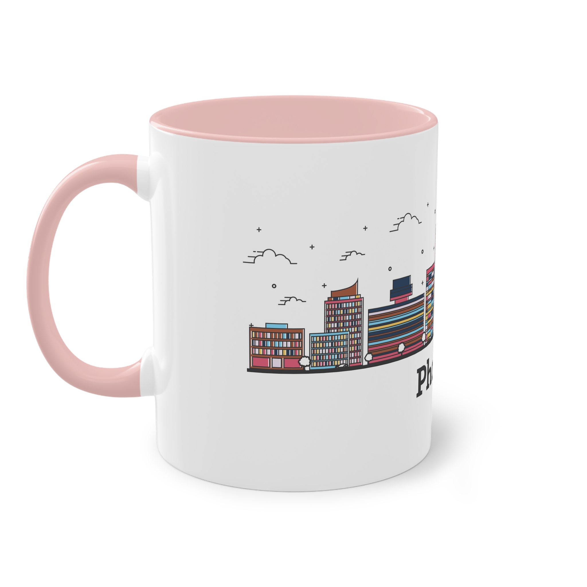 Phoenix Outline Bold Color Two Tone Coffee Mug 11oz - Image 47