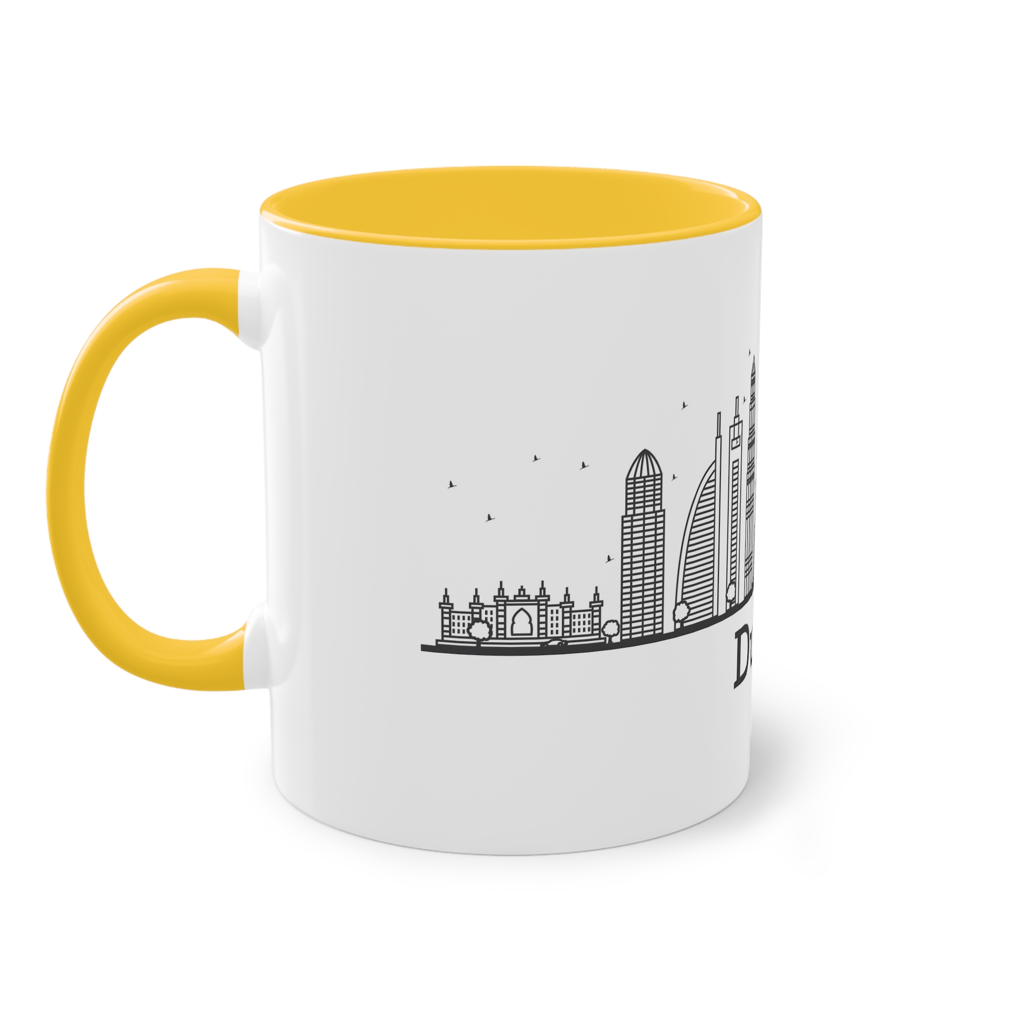 Dubai Outline Bold Two Tone Coffee Mug 11oz - Image 19