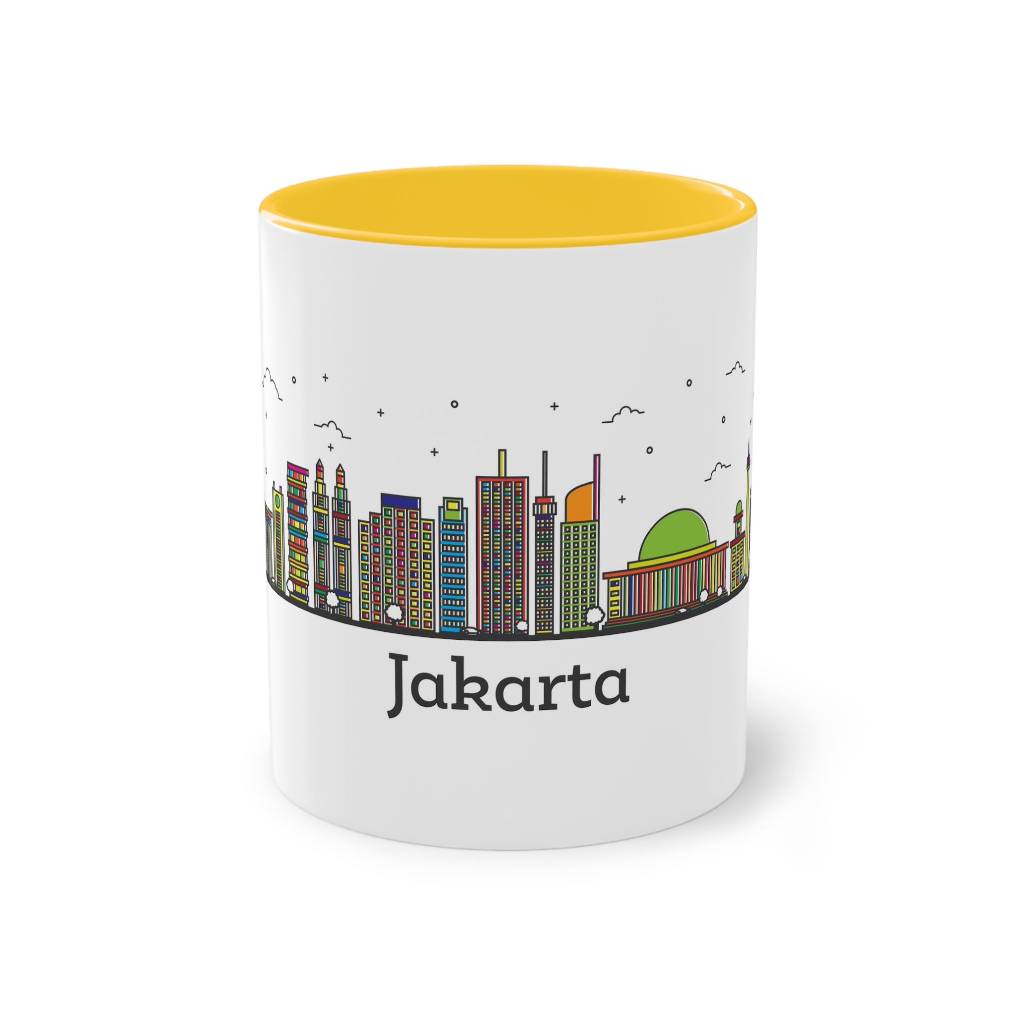 Jakarta Outline Bold Color Two Tone Coffee Mug 11oz - Image 17