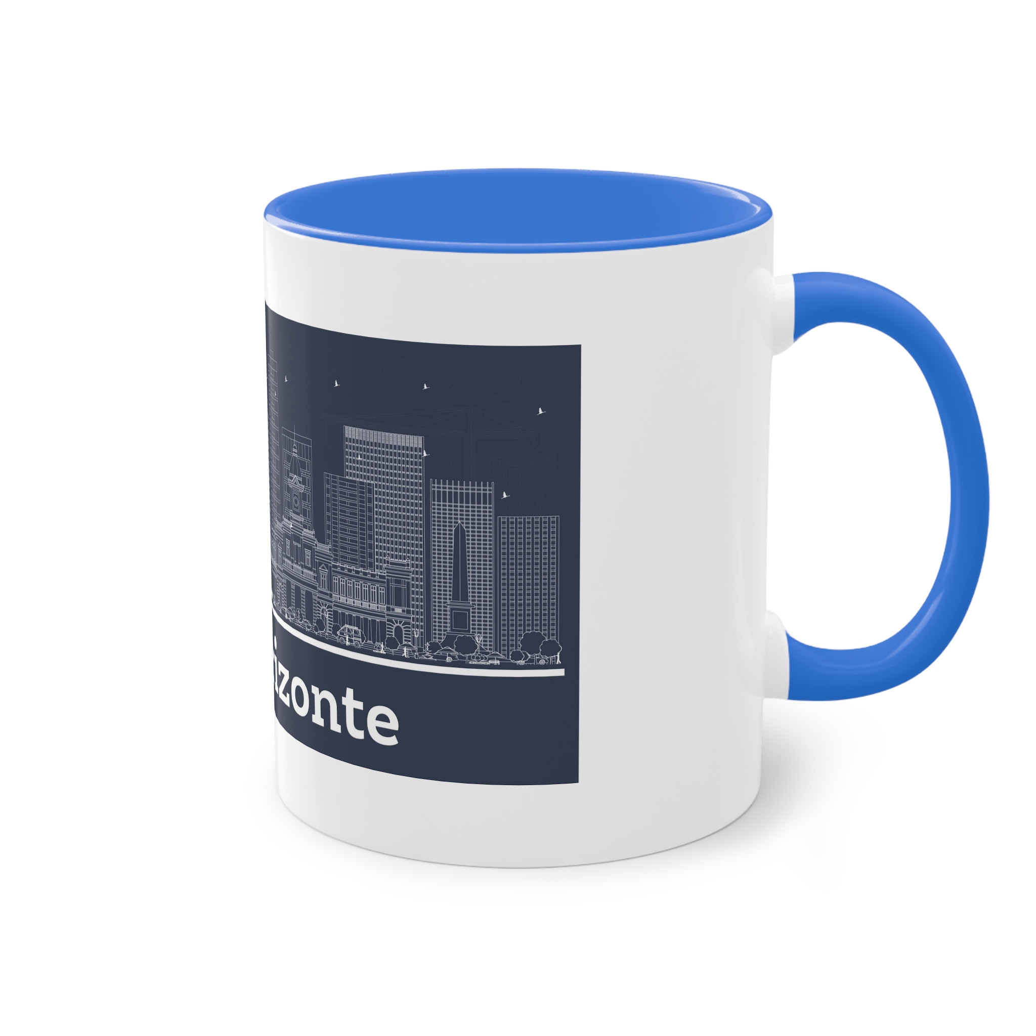 Belo Horizonte Outline Inverse Two Tone Coffee Mug 11oz - Image 40