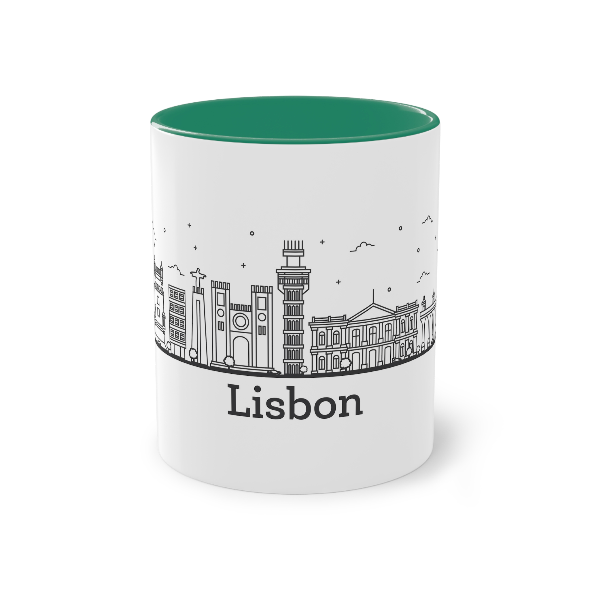 Lisbon Outline Bold Two Tone Coffee Mug 11oz - Image 29