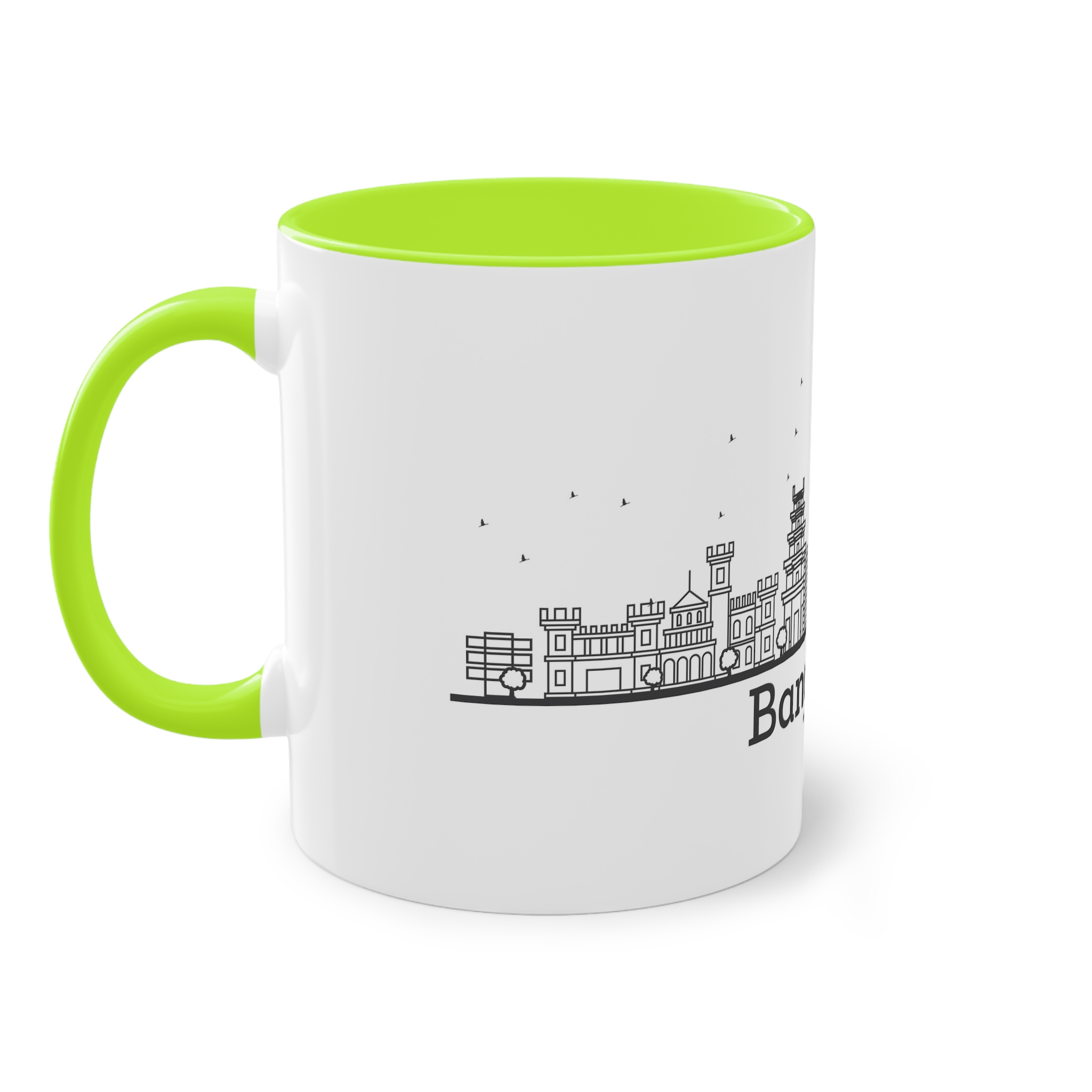 Bangalore Outline Bold Two Tone Coffee Mug 11oz - Image 27