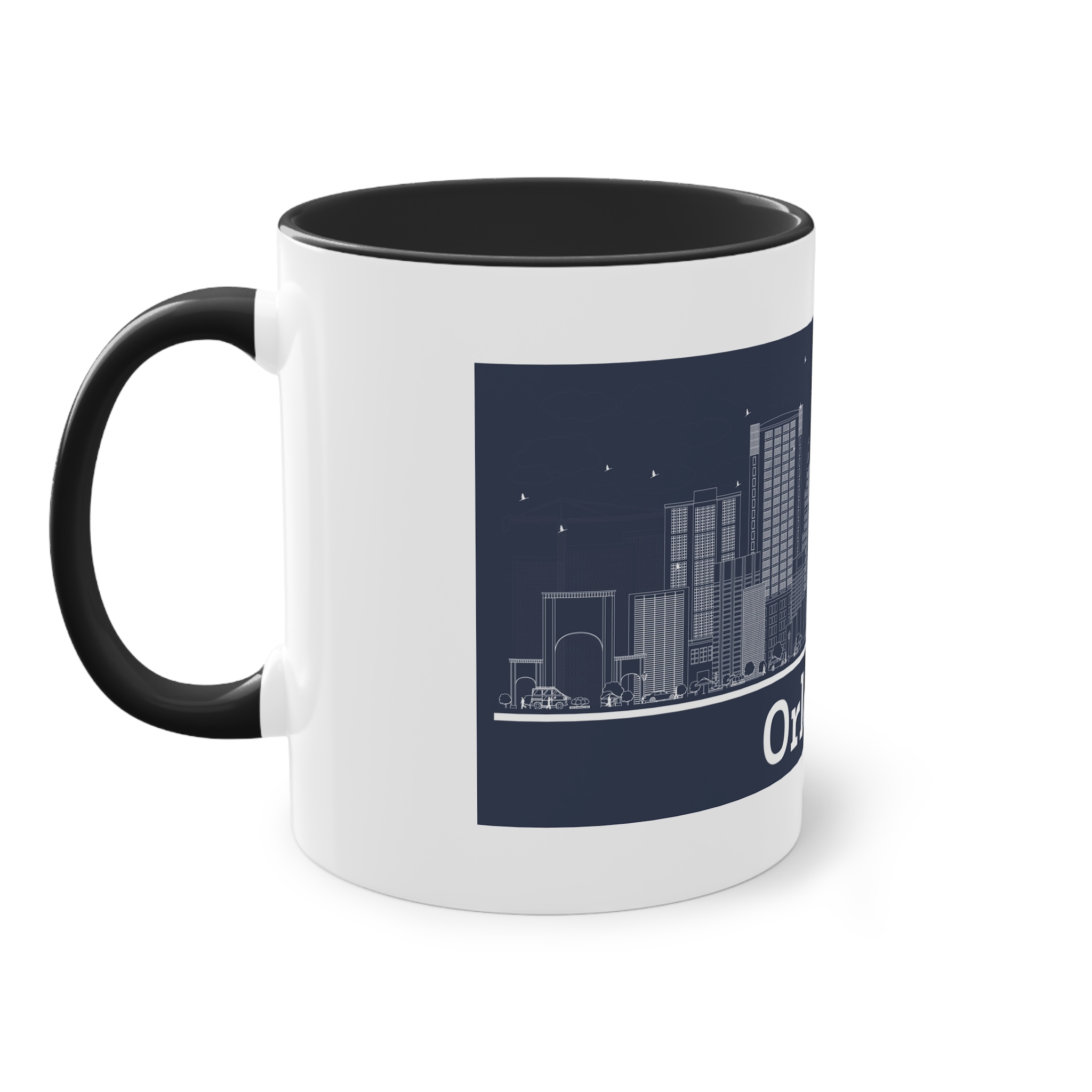 Orlando Outline Inverse Two Tone Coffee Mug 11oz - Image 11