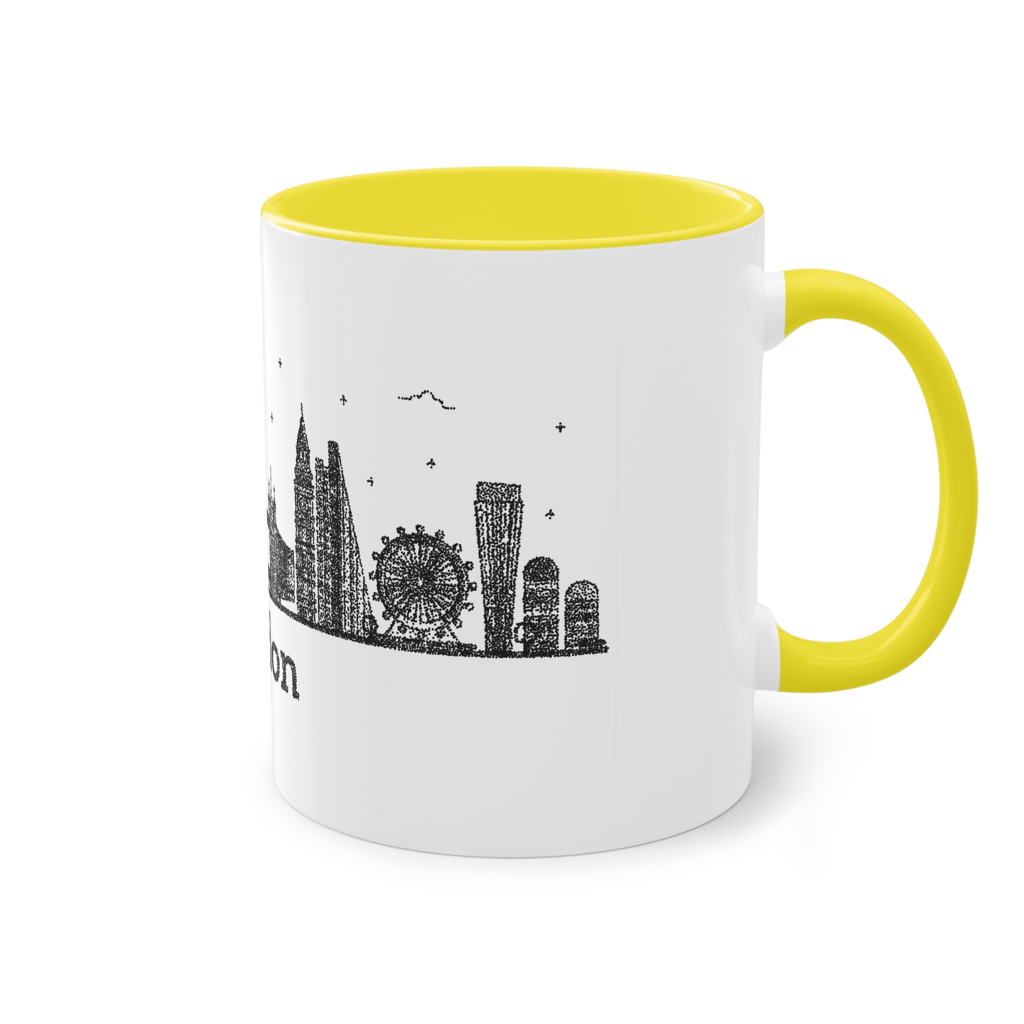 London Outline Bold Color Texture Two Tone Coffee Mug 11oz - Image 24
