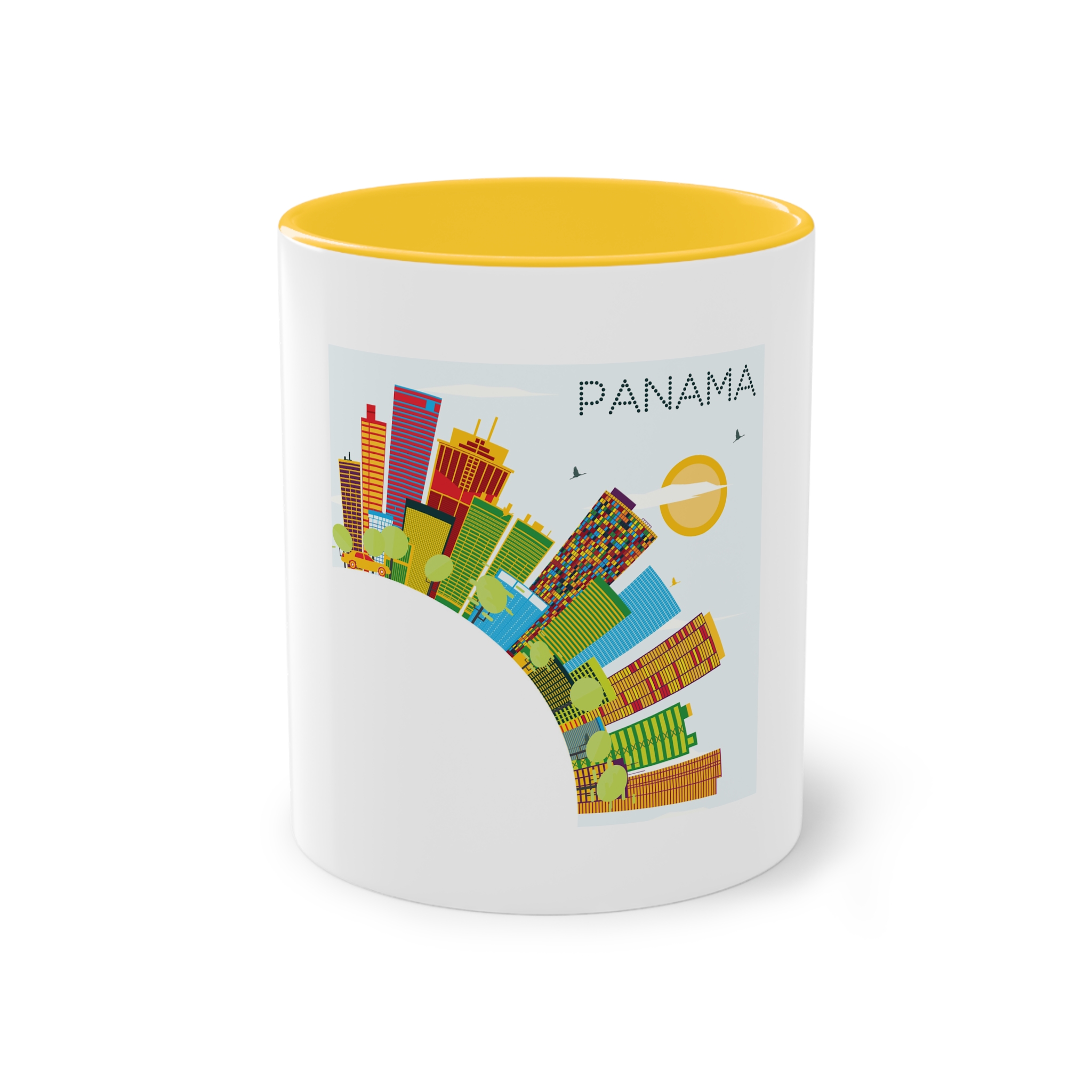 Panama Color Corner Cloud Two Tone Coffee Mug 11oz - Image 17