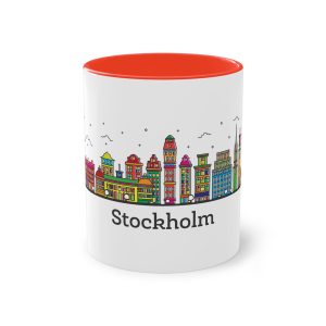 Stockholm Outline Bold Color Two Tone Coffee Mug 11oz