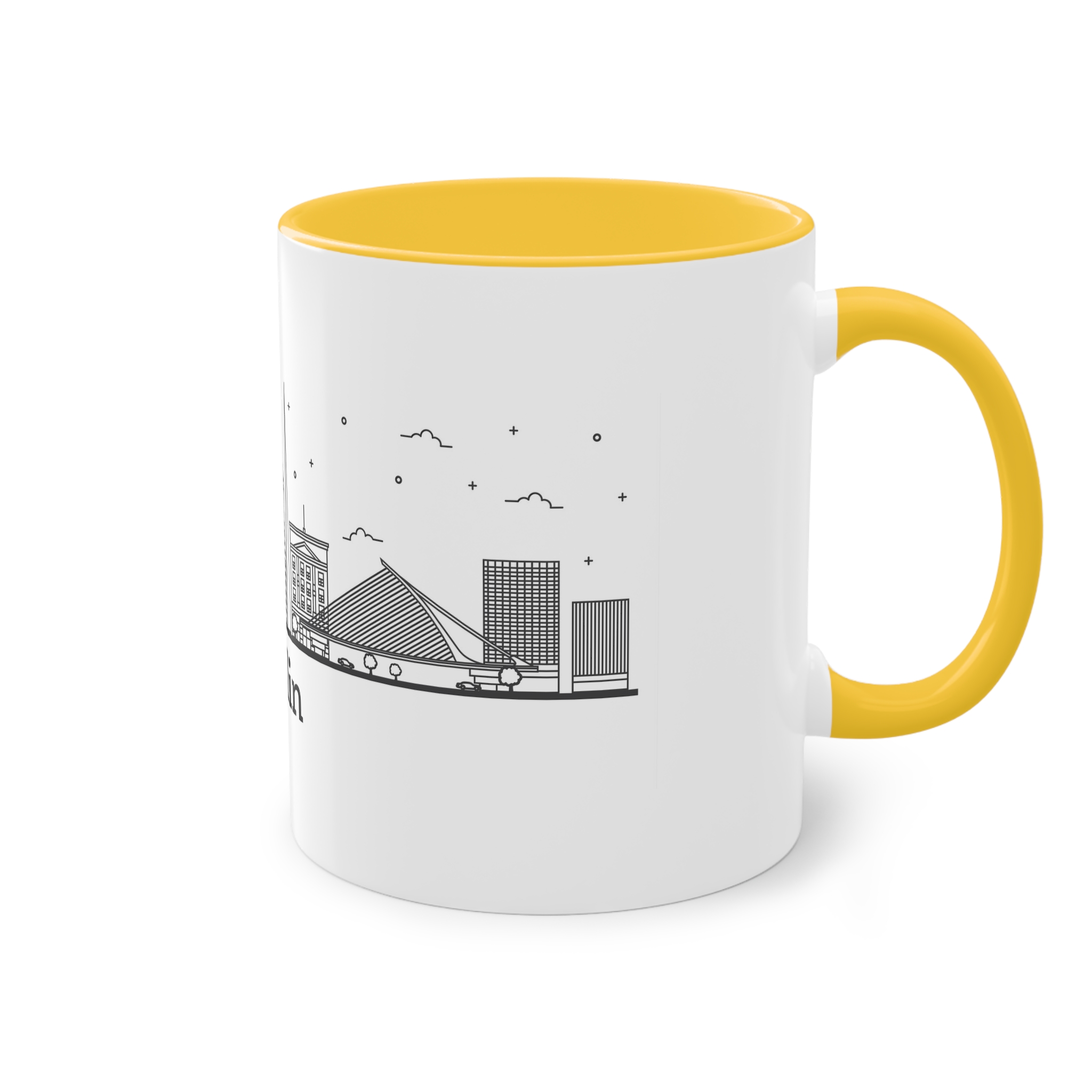Dublin Outline Bold Two Tone Coffee Mug 11oz - Image 20
